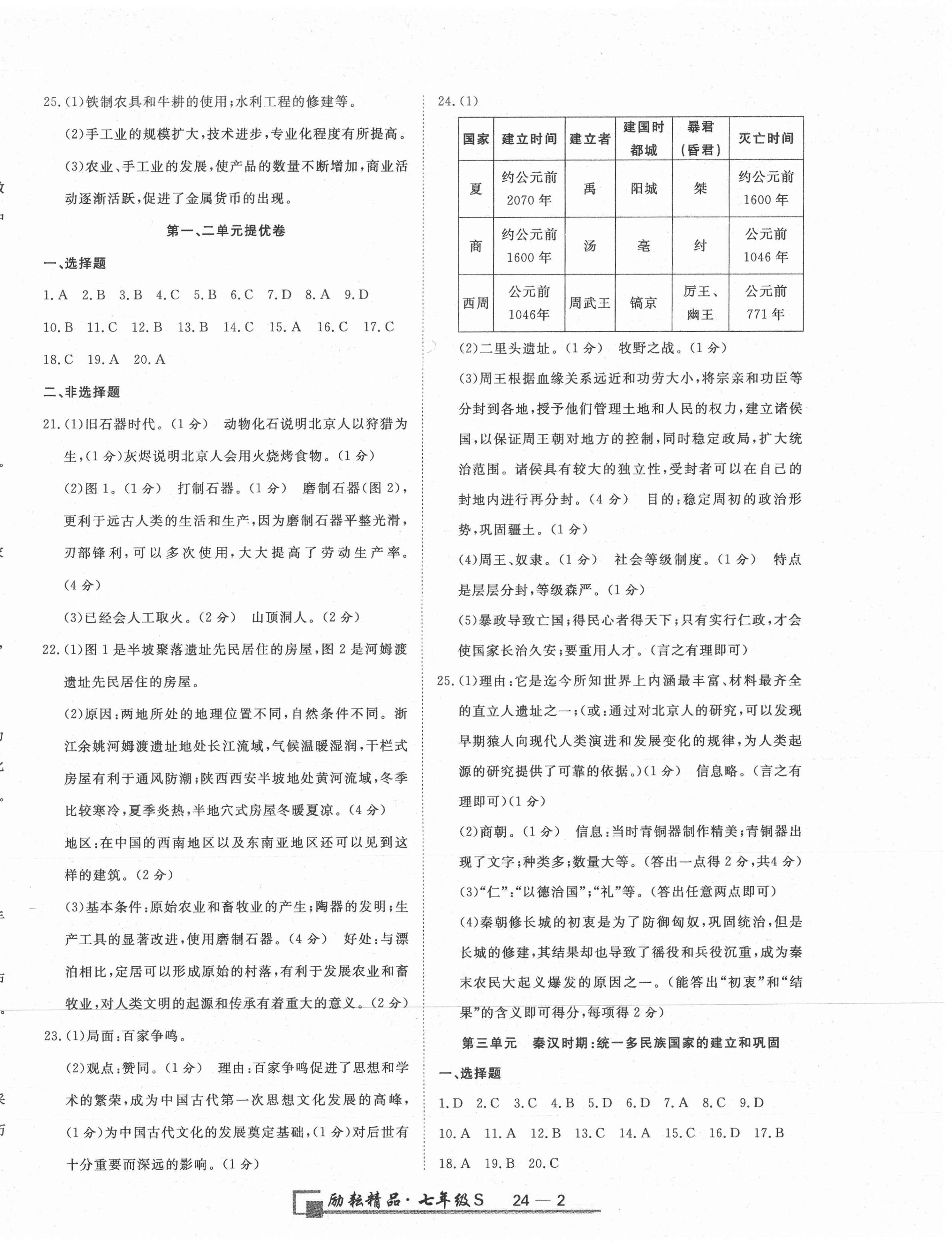 2020年励耘书业浙江期末七年级历史与社会道德与法治上册人教版 第2页