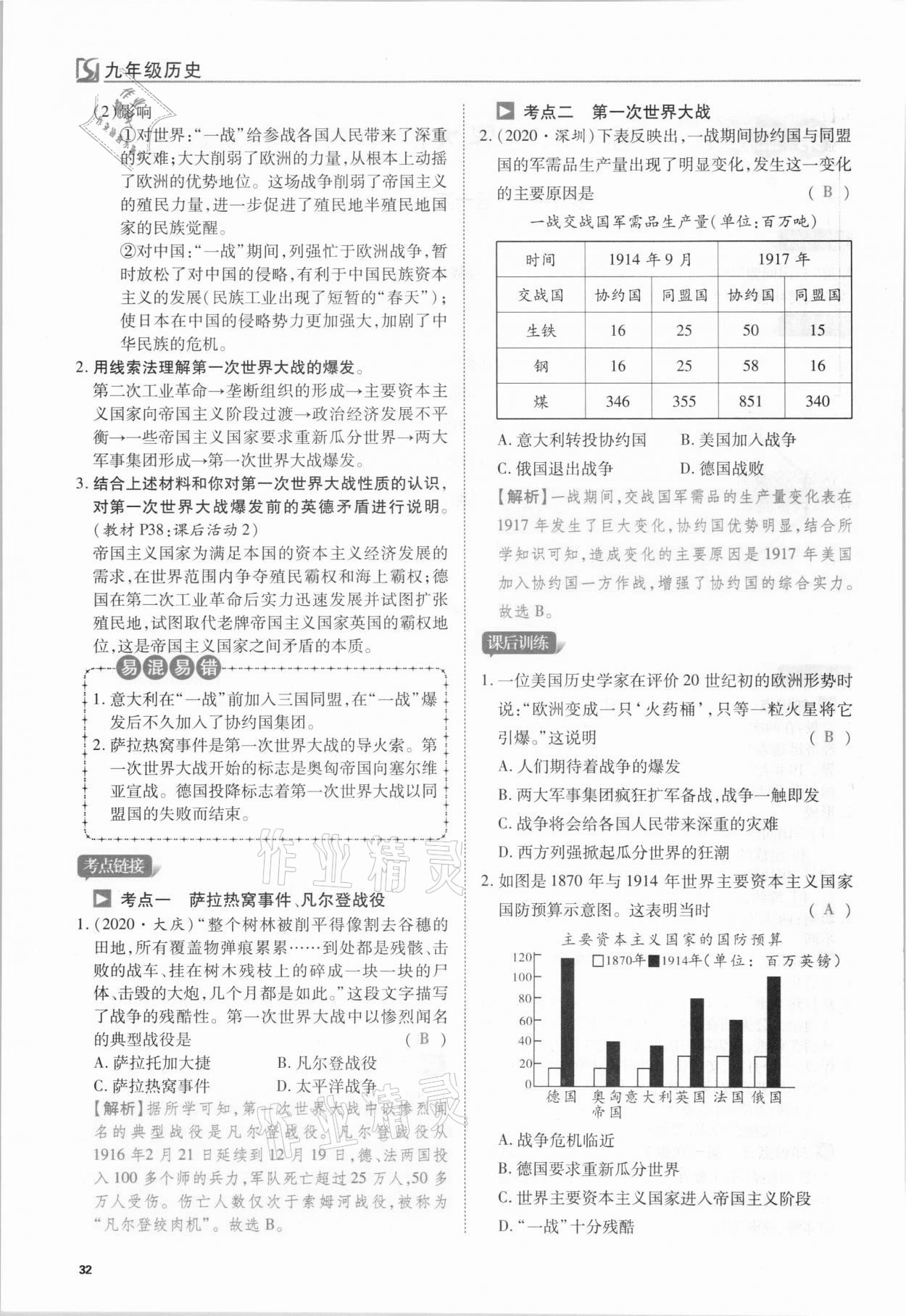 2021年我的作業(yè)九年級歷史下冊人教版 第32頁