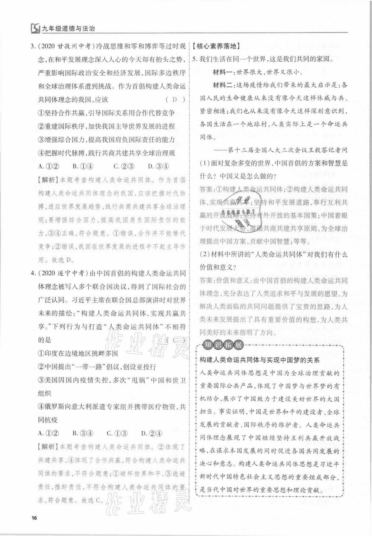 2021年我的作業(yè)九年級道德與法治下冊人教版 第16頁