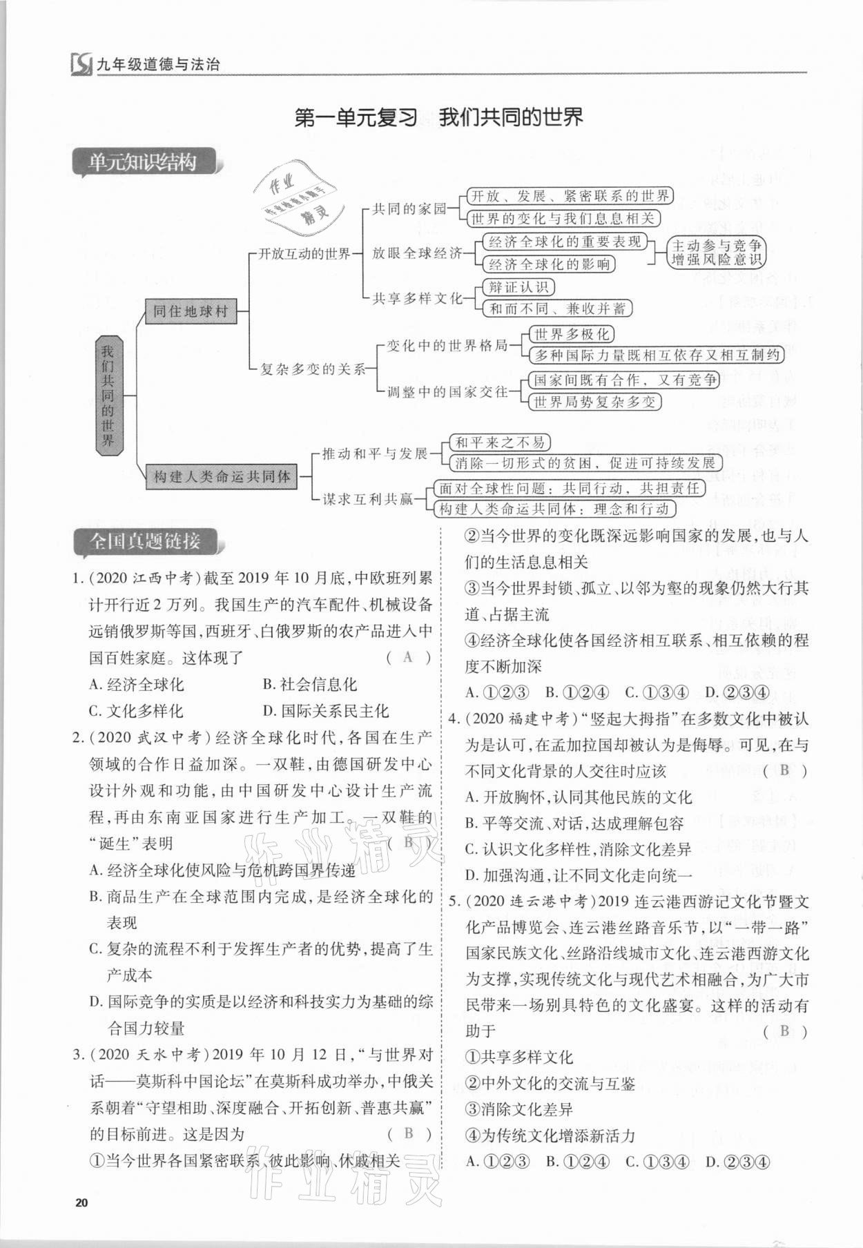 2021年我的作業(yè)九年級道德與法治下冊人教版 第20頁