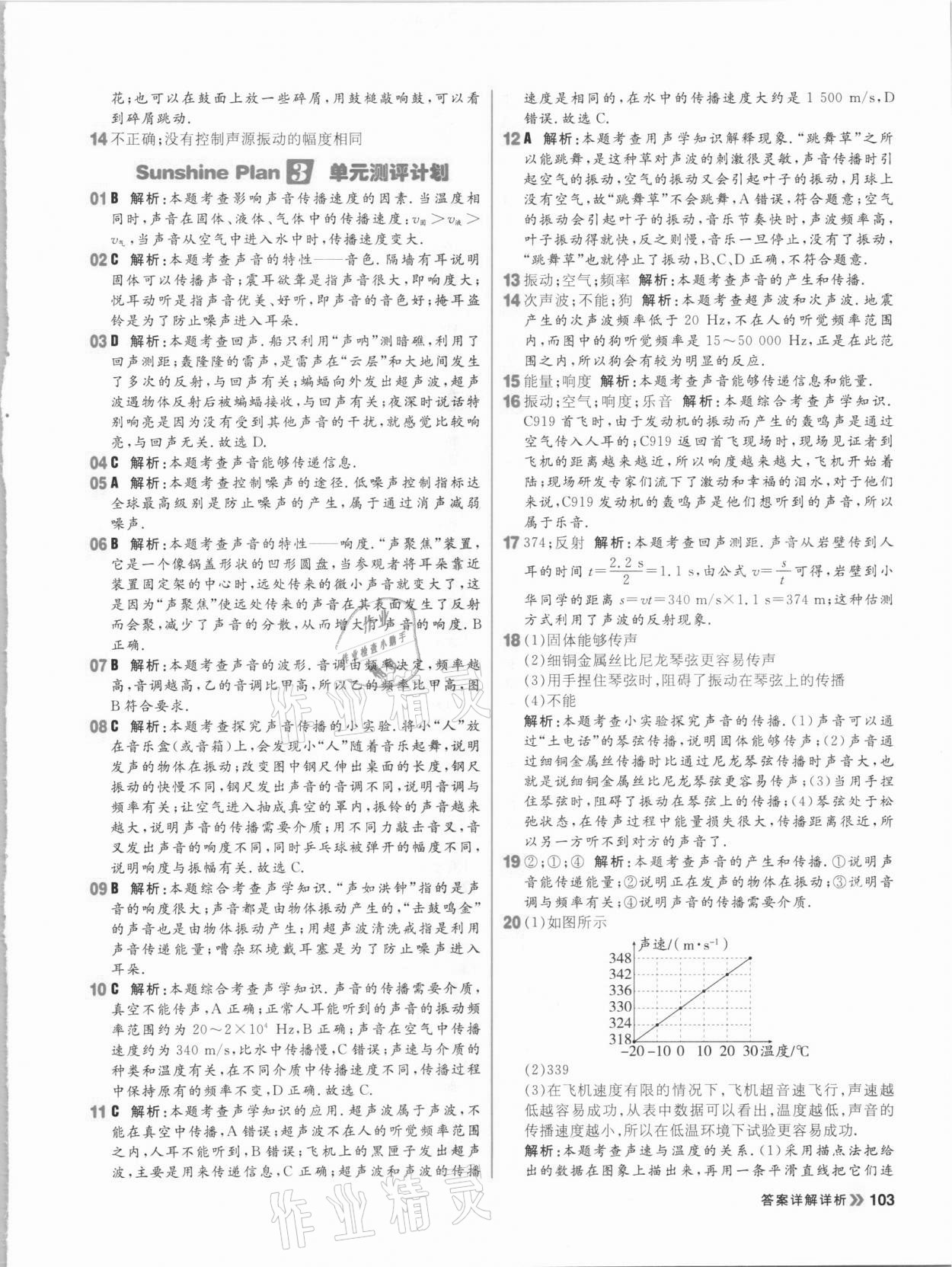 2020年陽光計劃初中同步八年級物理上冊人教版 參考答案第11頁