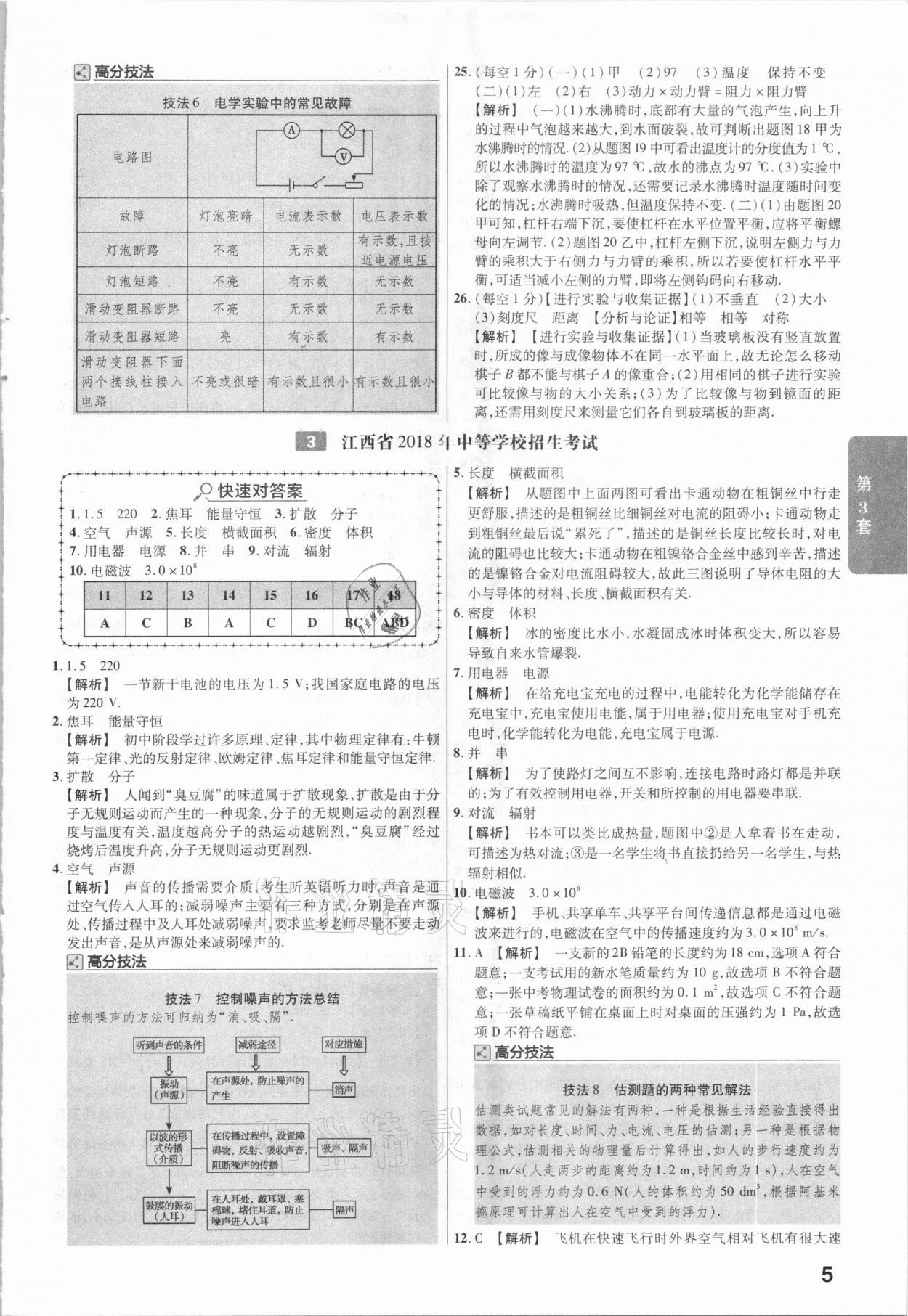 2021年金考卷中考45套匯編物理江西專(zhuān)用 參考答案第5頁(yè)