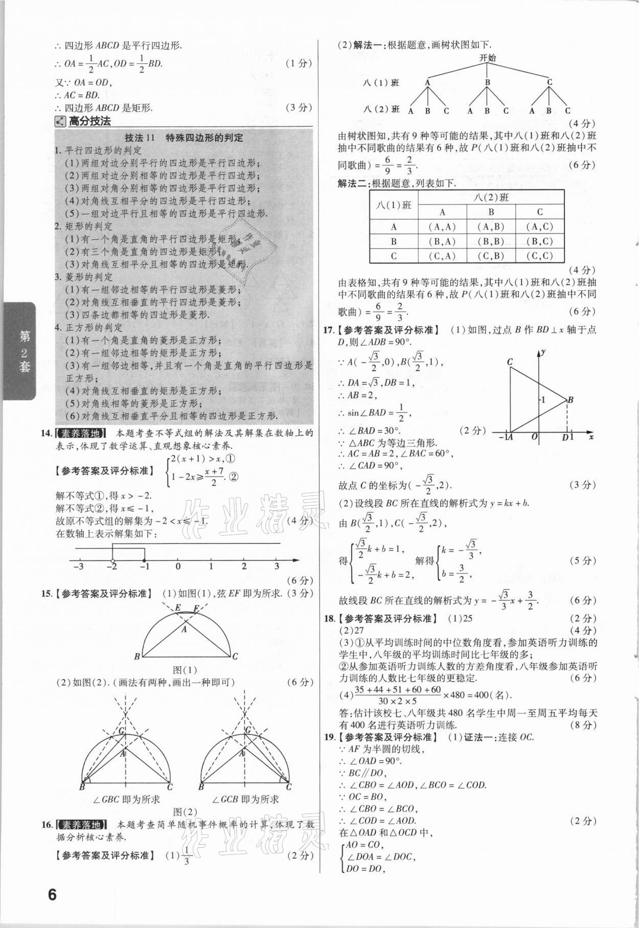 2021年金考卷中考45套汇编数学江西专用 参考答案第6页