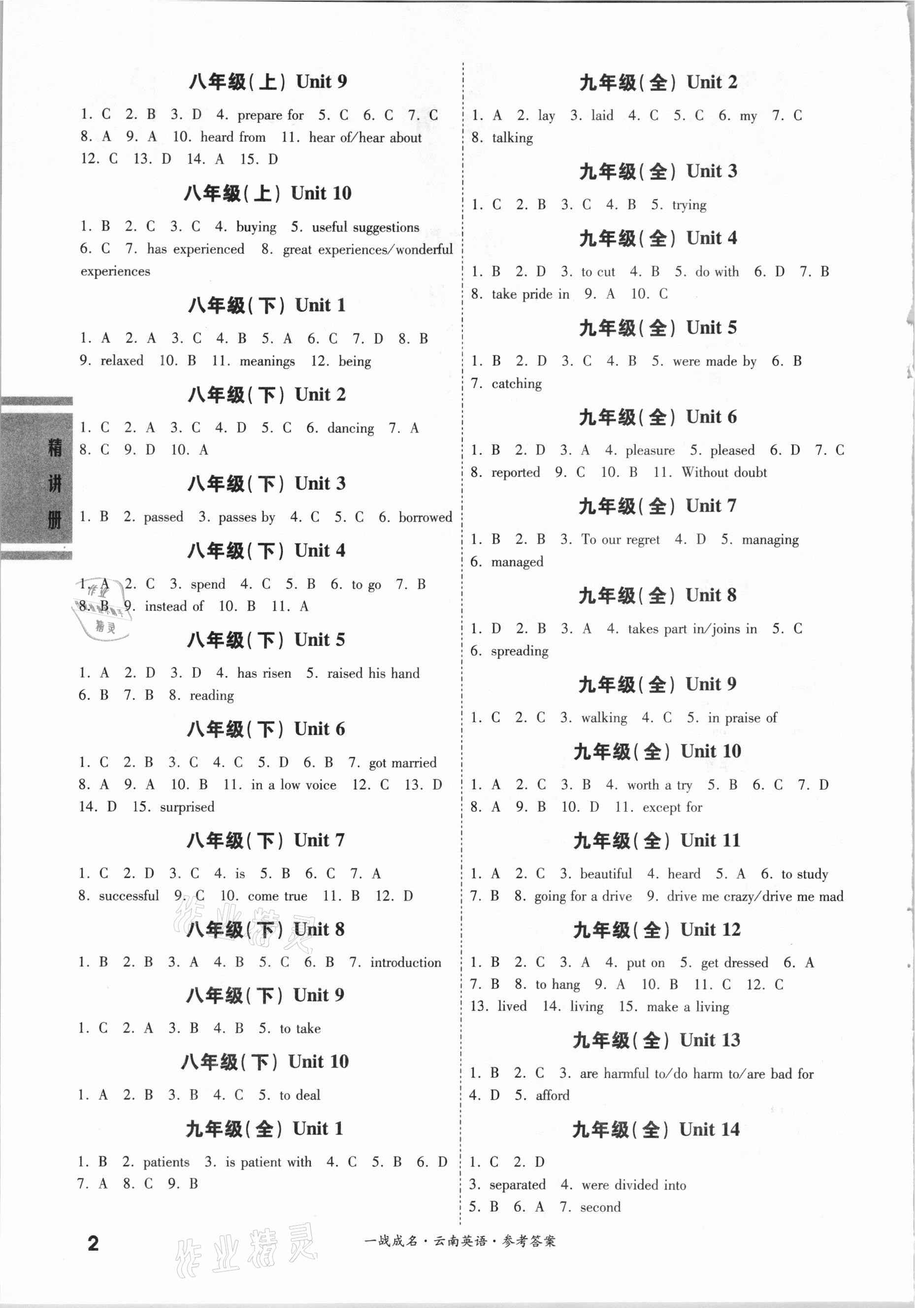 2021年一战成名考前新方案英语云南中考 第2页