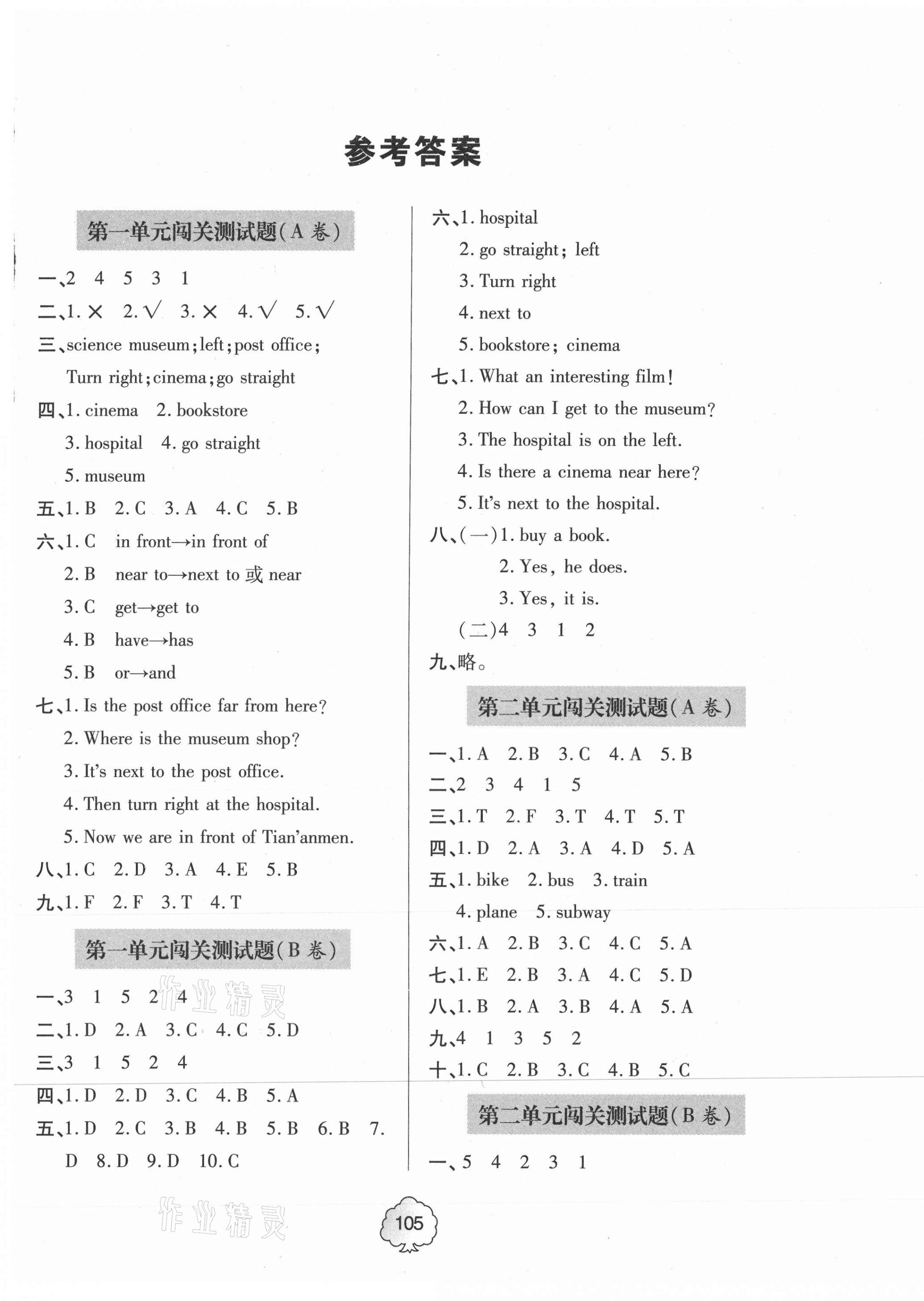 2020年金博士闖關(guān)密卷100分六年級(jí)英語(yǔ)上學(xué)期外研版青島專版 第1頁(yè)