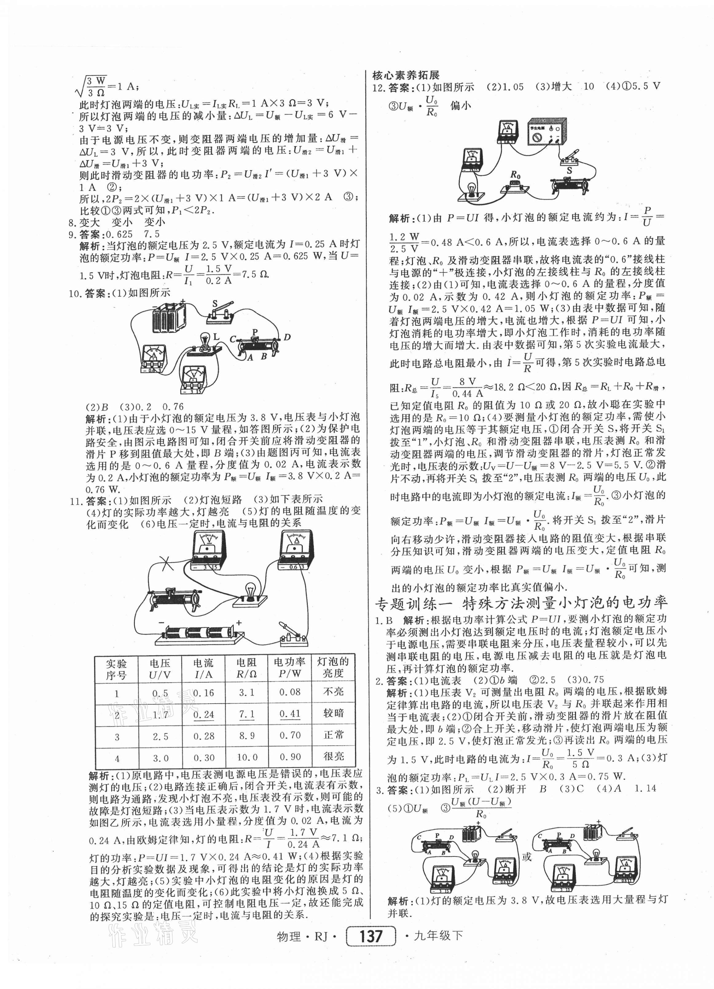 2021年紅對(duì)勾45分鐘作業(yè)與單元評(píng)估九年級(jí)物理下冊(cè)人教版 參考答案第5頁(yè)