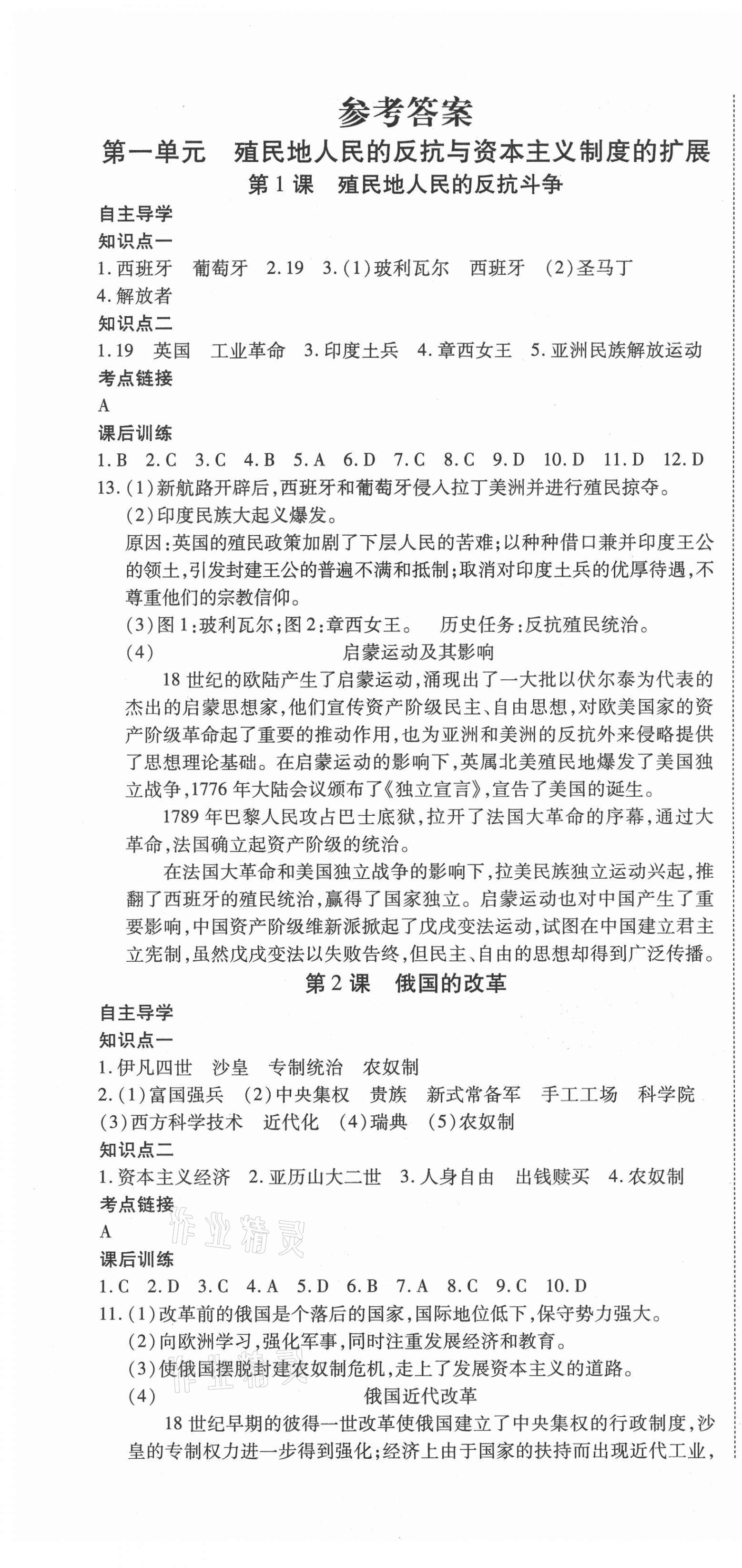 2021年暢行課堂九年級(jí)歷史下冊(cè)人教版山西專版 第1頁(yè)