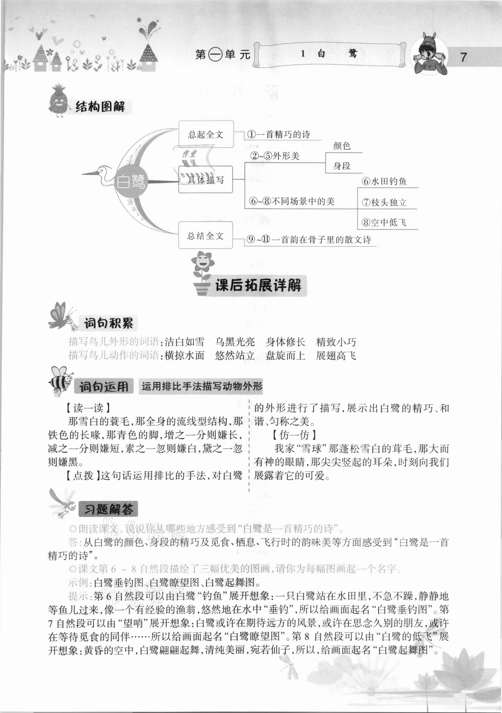 2020年黃岡小狀元語文詳解五年級上冊人教版 參考答案第7頁