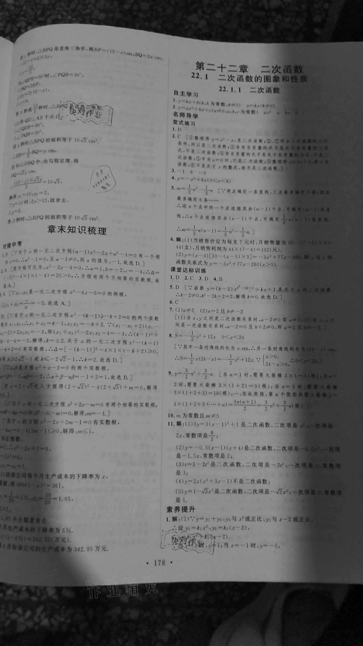 2020年实验教材新学案九年级数学上册人教版 参考答案第5页