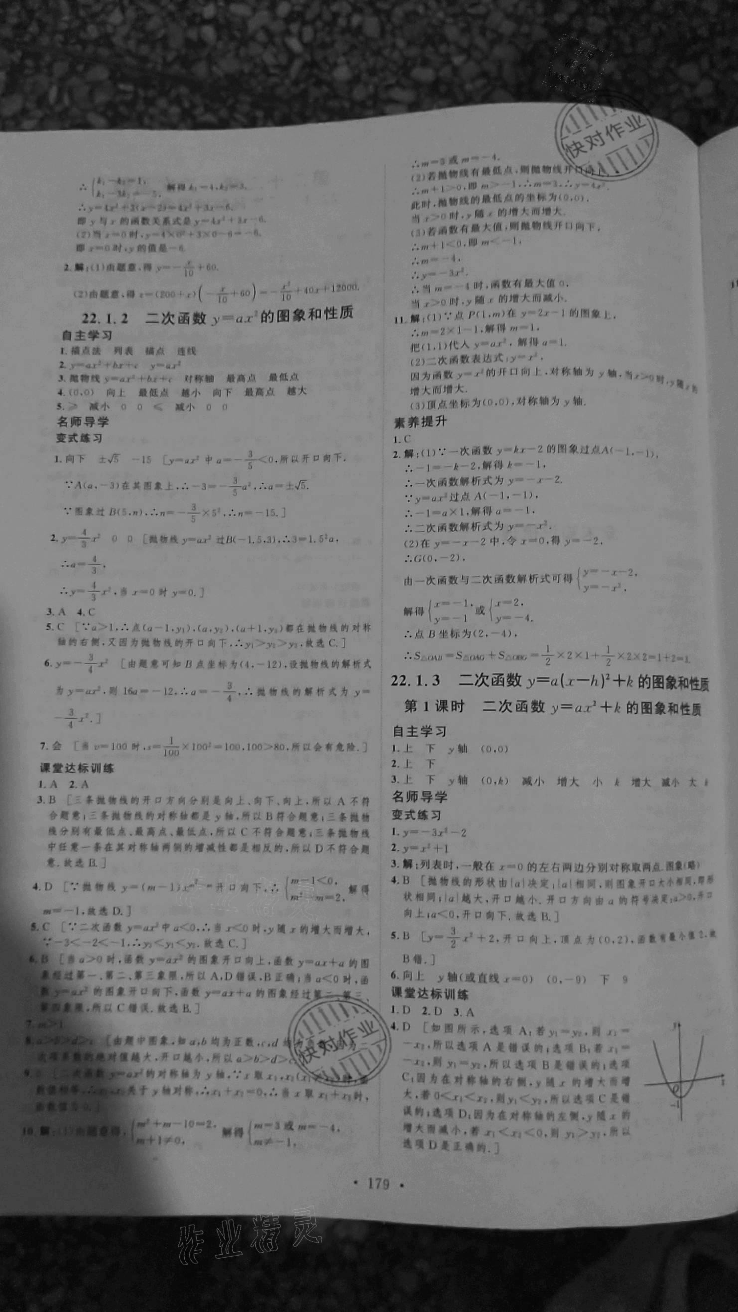 2020年实验教材新学案九年级数学上册人教版 参考答案第6页