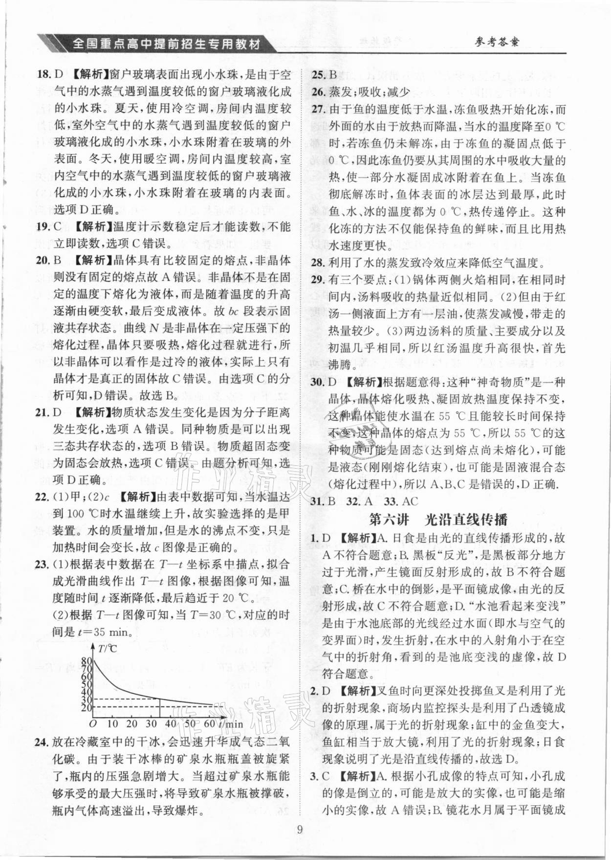 2020年奧賽王全國重點高中提前招生專用教材八年級物理人教版 參考答案第9頁