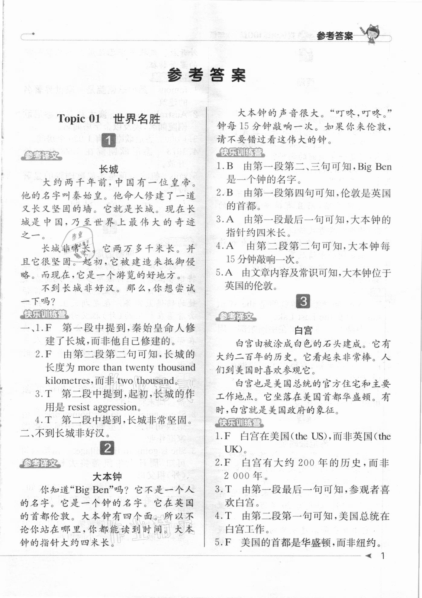 2020年英語(yǔ)閱讀小達(dá)人提優(yōu)訓(xùn)練100篇六年級(jí) 第1頁(yè)