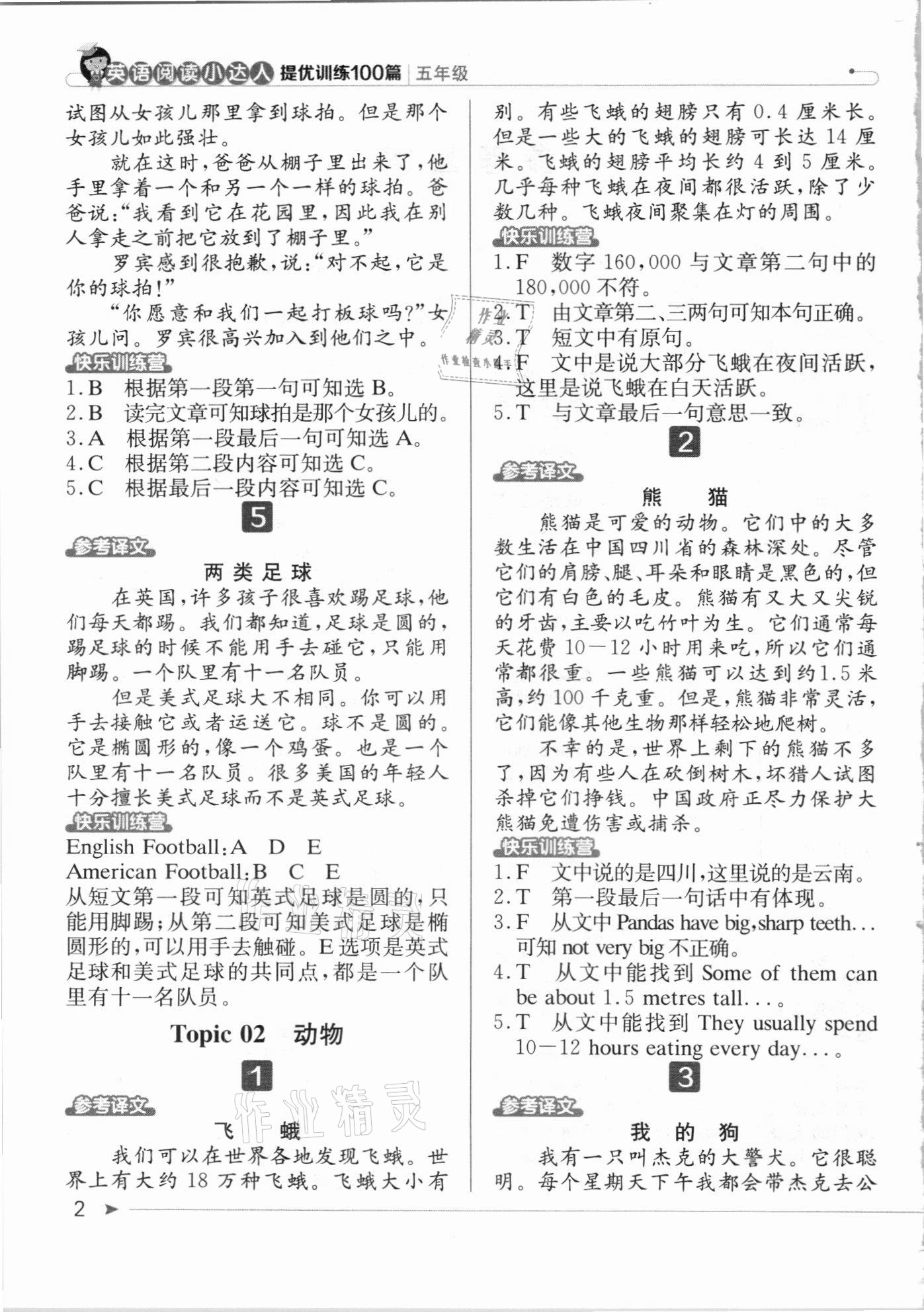 2020年英語閱讀小達人提優(yōu)訓練100篇五年級 第2頁