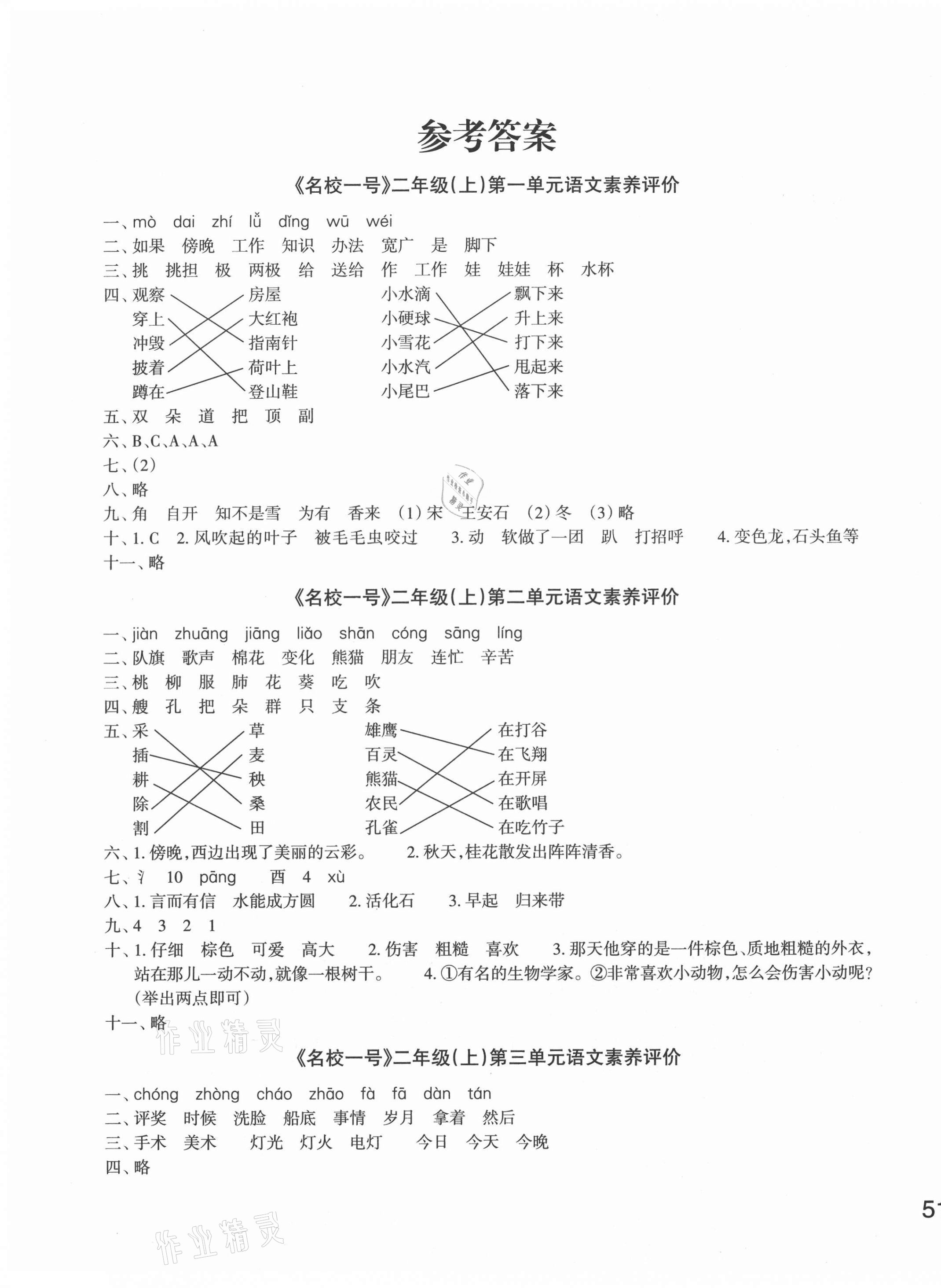 2020年名校一號(hào)二年級(jí)語文上冊人教版 第1頁