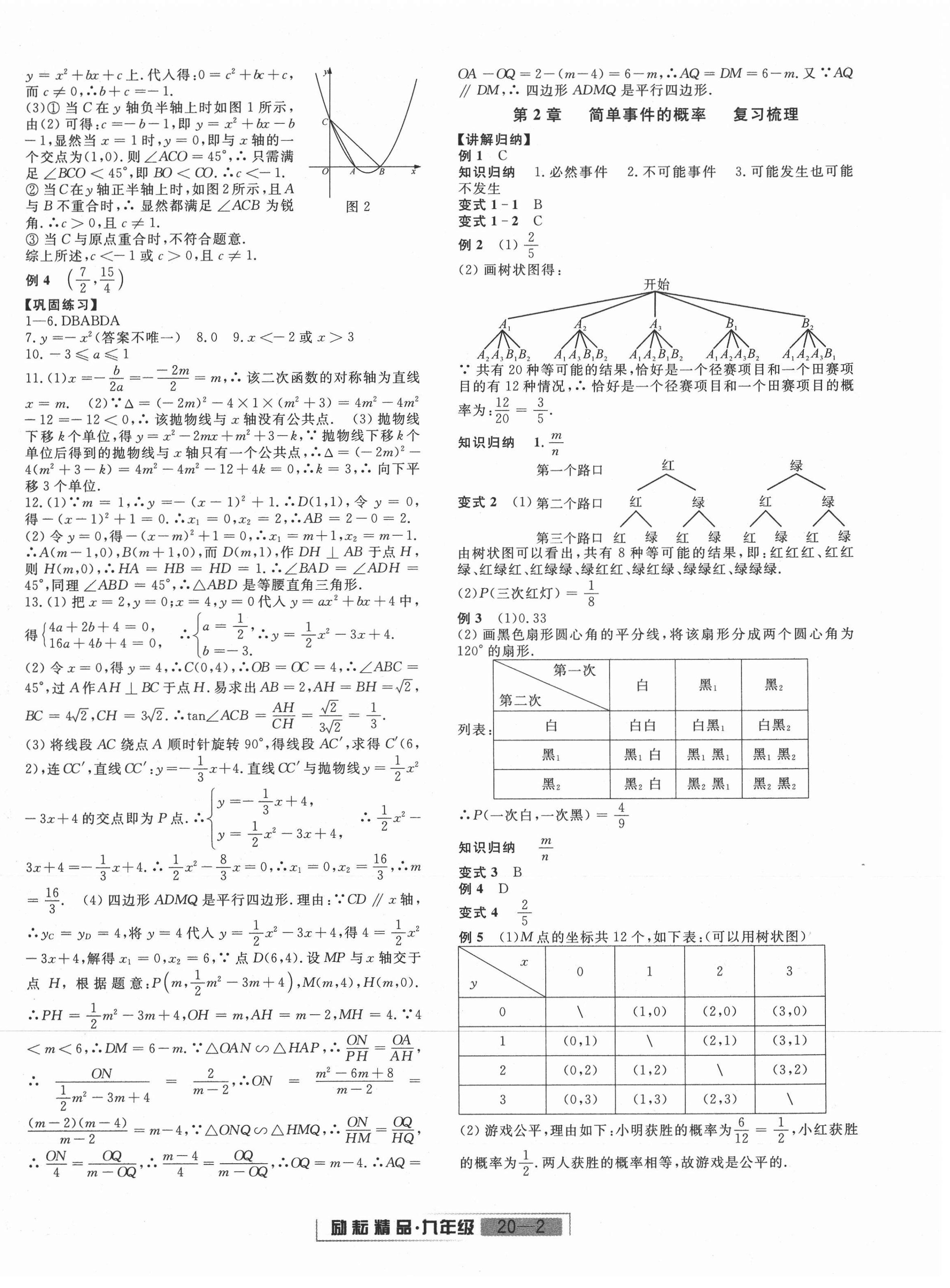 2020年勵耘書業(yè)浙江新期末九年級數(shù)學(xué)上冊浙教版 第2頁