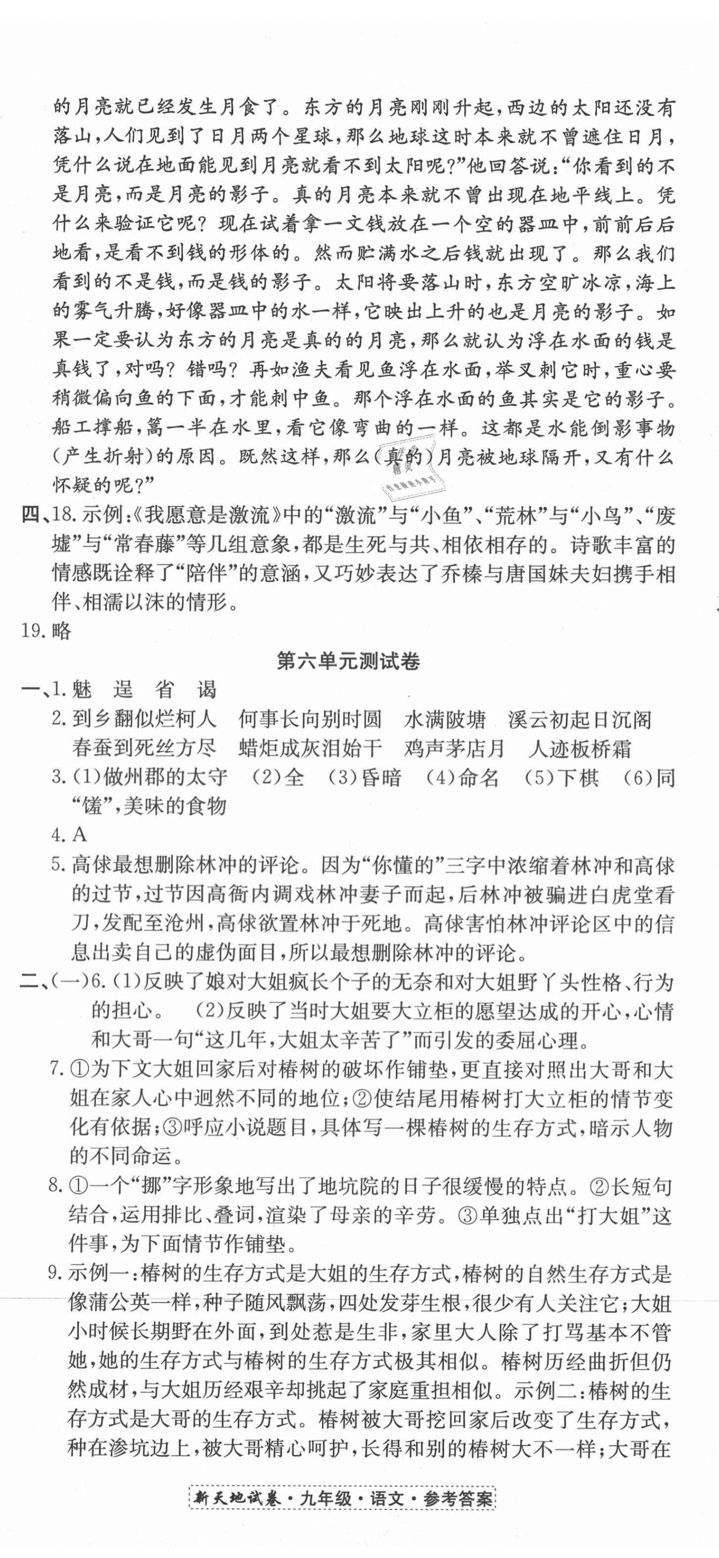 2020年新天地直通重高試卷九年級語文人教版 第17頁