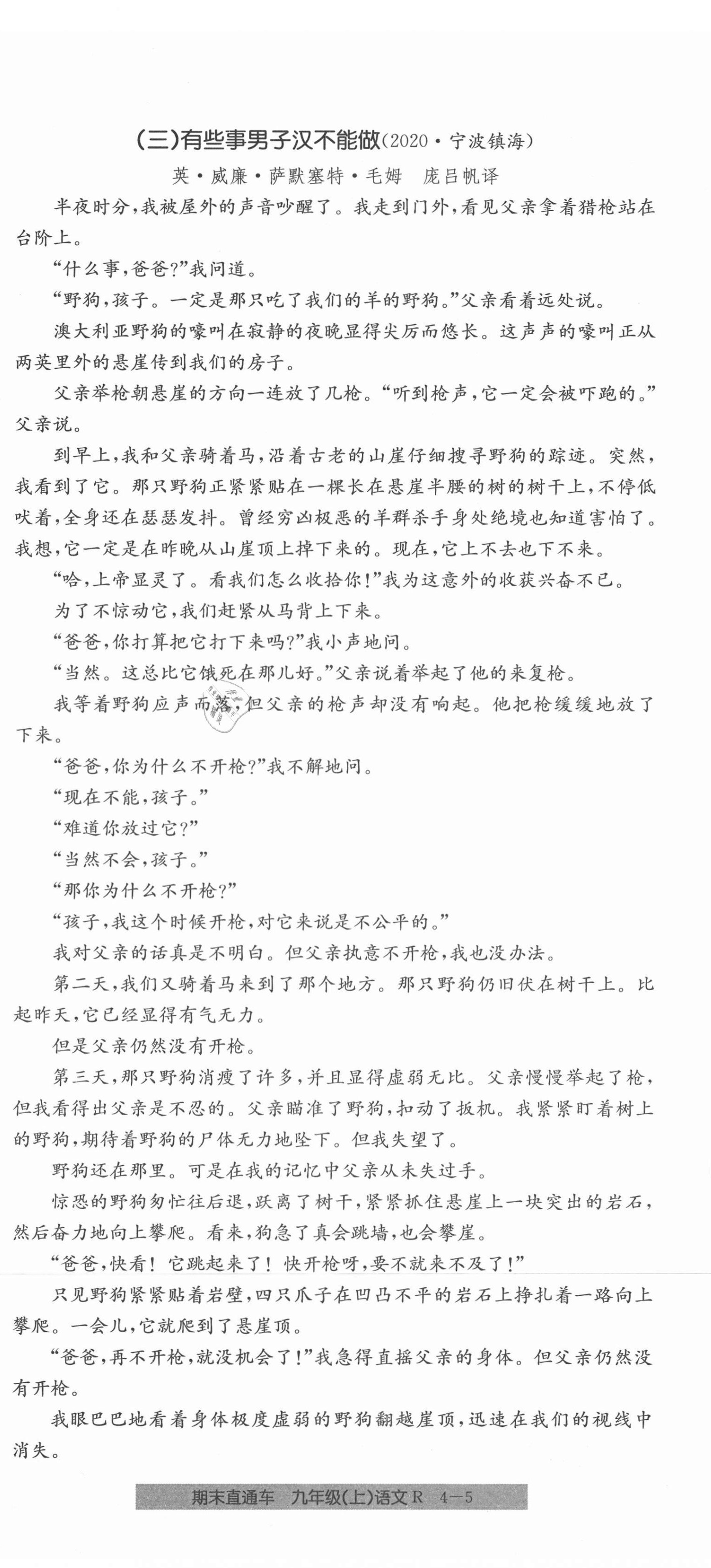 2020年創(chuàng)新測(cè)試卷期末直通車九年級(jí)語(yǔ)文上冊(cè)人教版 第23頁(yè)