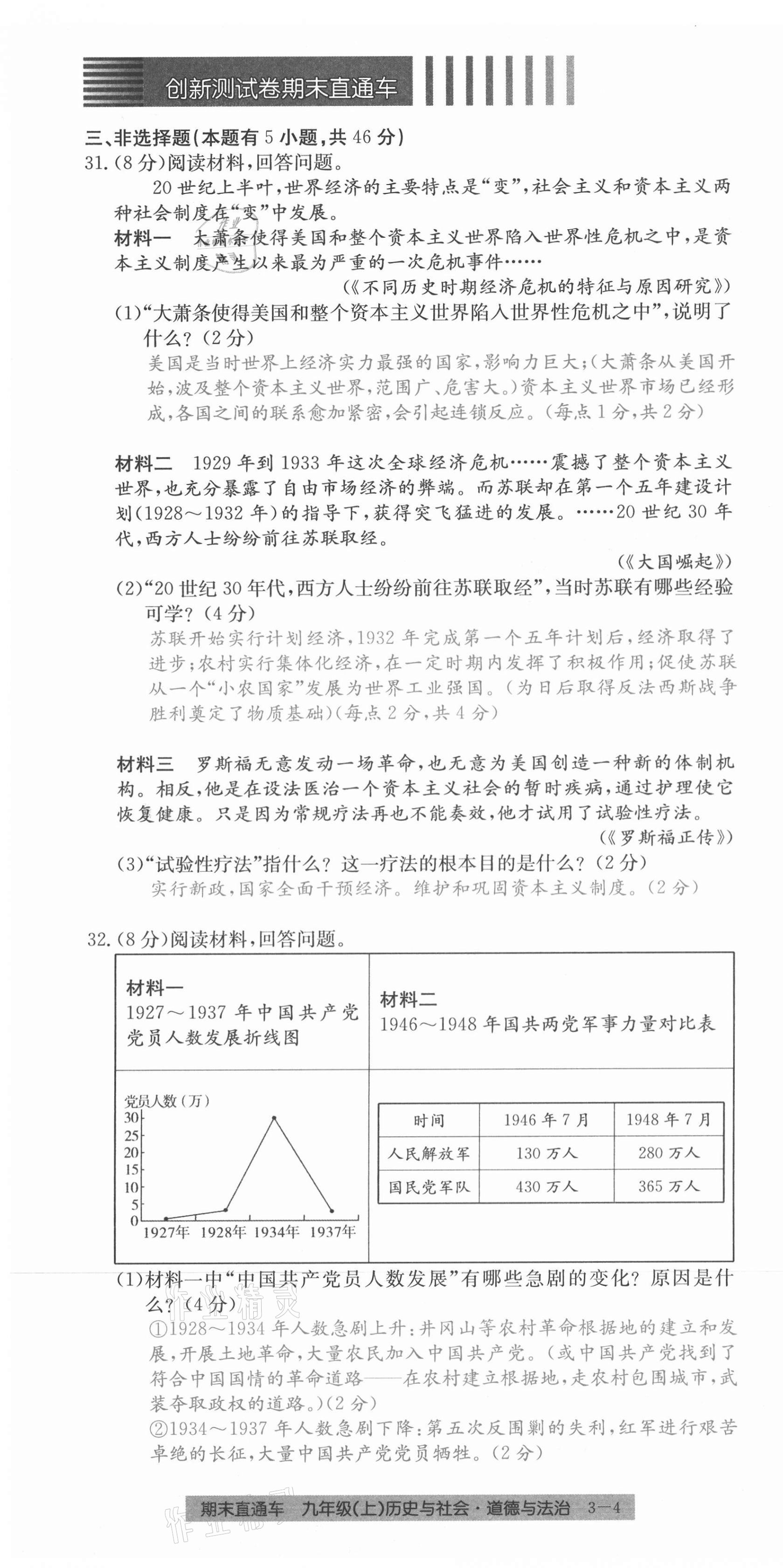 2020年創(chuàng)新測(cè)試卷期末直通車九年級(jí)歷史與社會(huì)道德與法治上冊(cè)人教版 第16頁