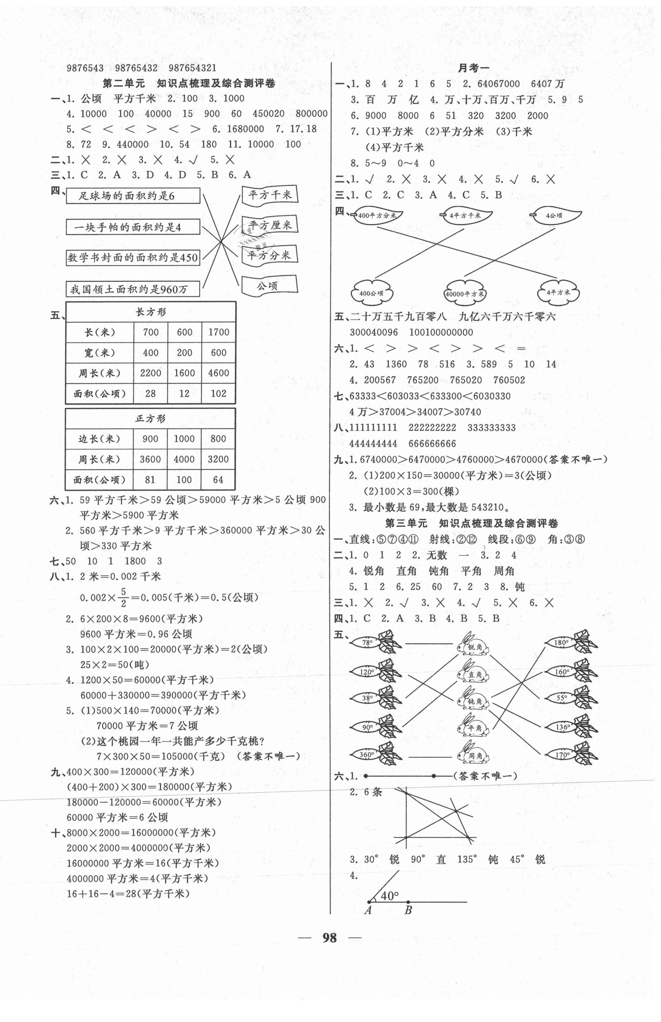 2020年狀元點金卷四年級數(shù)學上冊人教版 第2頁