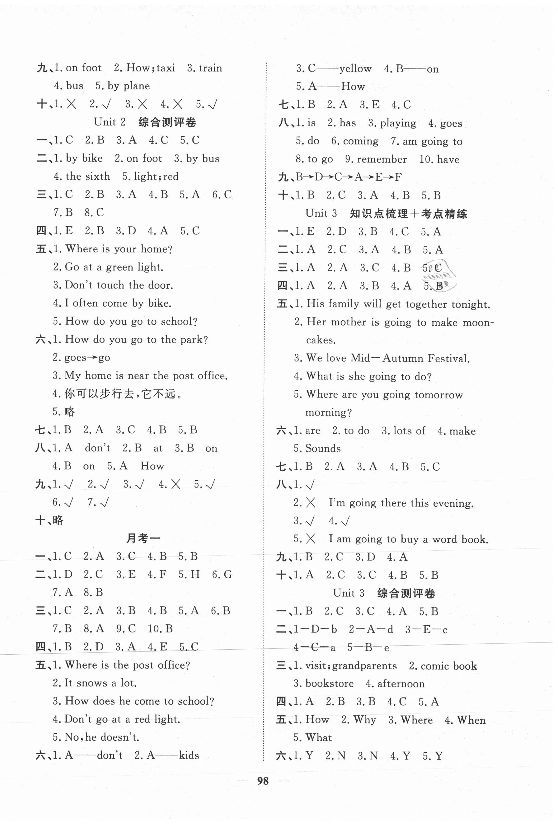 2020年状元点金卷六年级英语上册人教PEP版 第2页