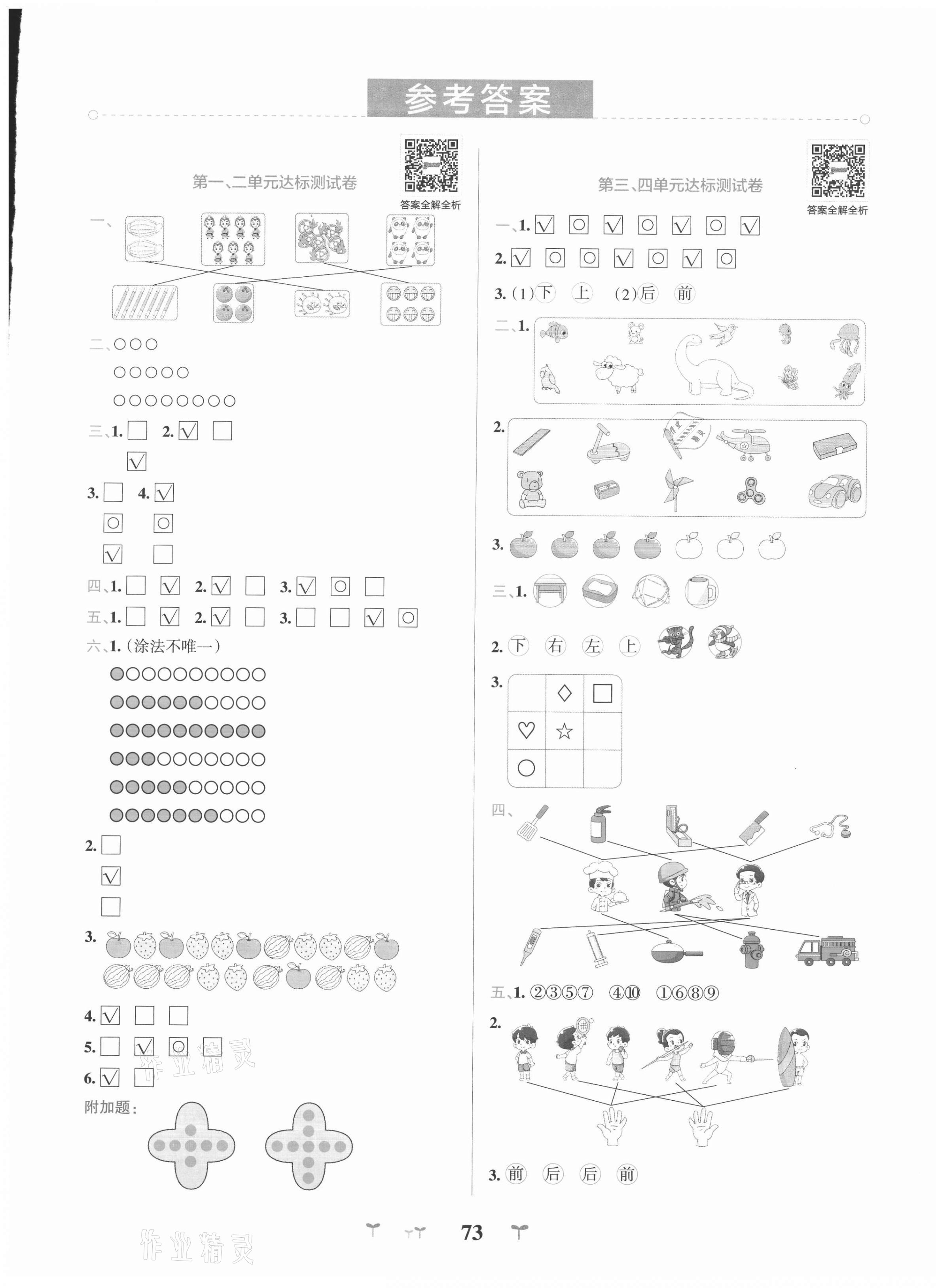 2020年小學學霸沖A卷一年級數(shù)學上冊蘇教版 第1頁