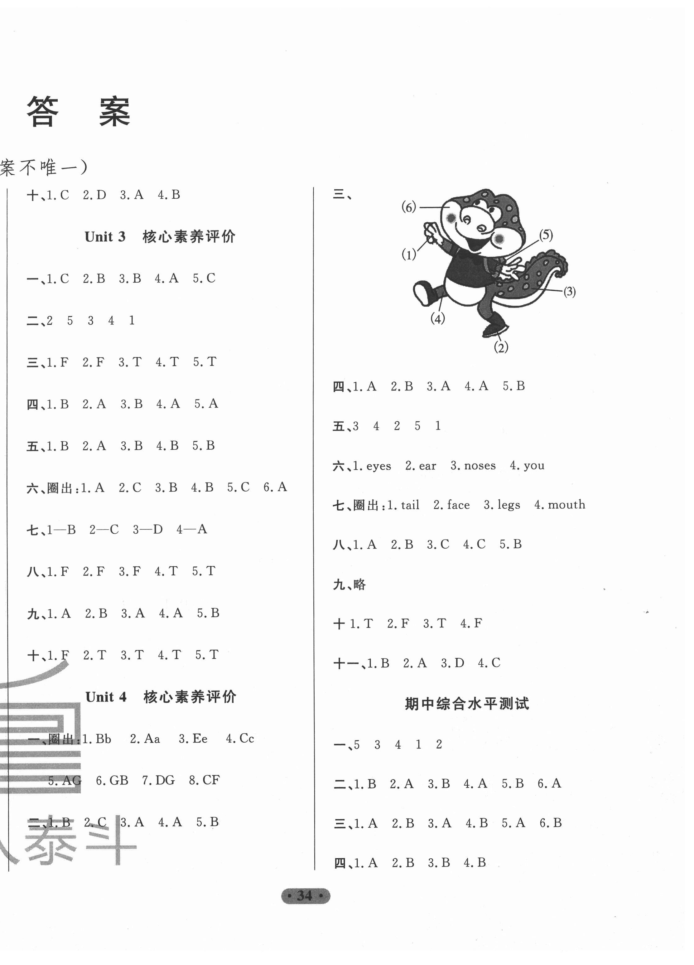 2020年一卷通小學核心素養(yǎng)評價三年級英語上冊魯科版54制 第2頁