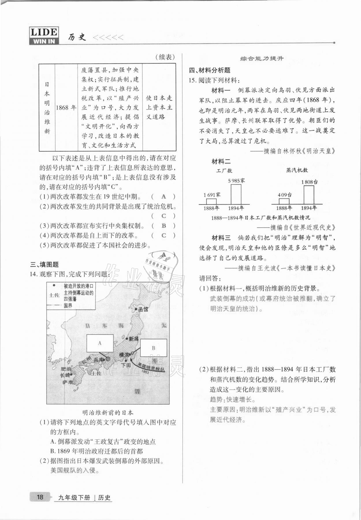 2021年高分突破課時達標講練測九年級歷史下冊人教版 第18頁