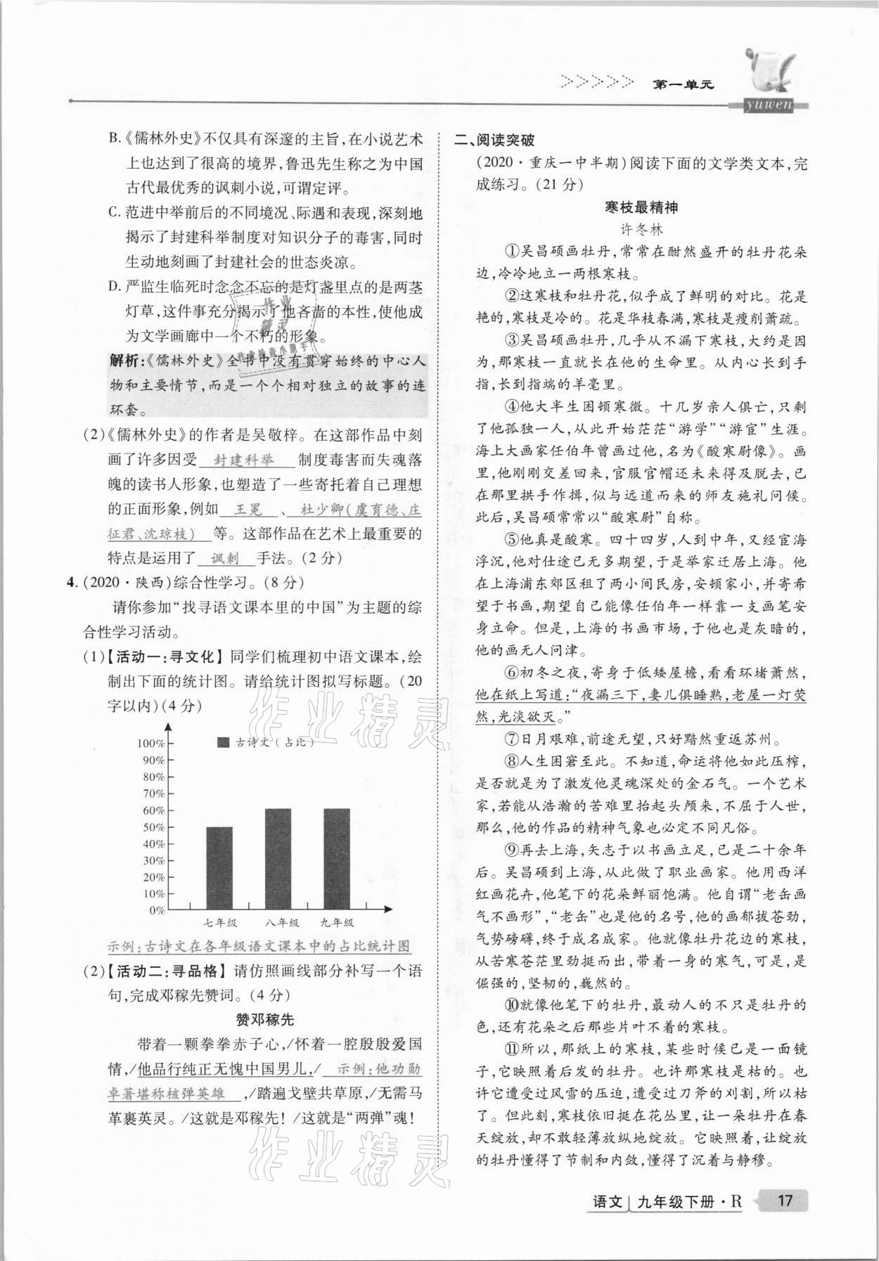 2021年高分突破課時(shí)達(dá)標(biāo)講練測(cè)九年級(jí)語文下冊(cè)人教版 第17頁