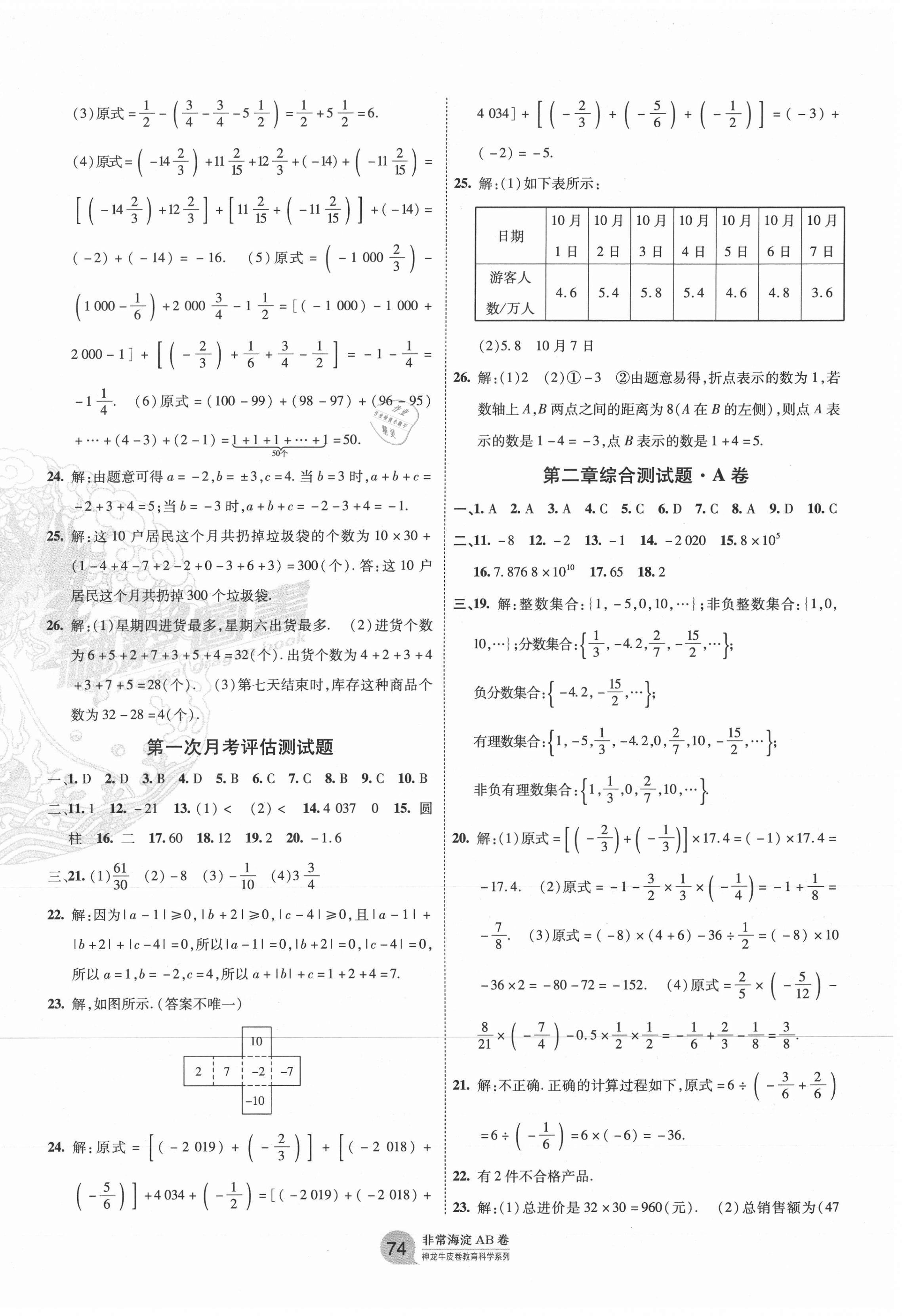 2020年海淀單元測試AB卷六年級數(shù)學上冊魯教版54制 第2頁