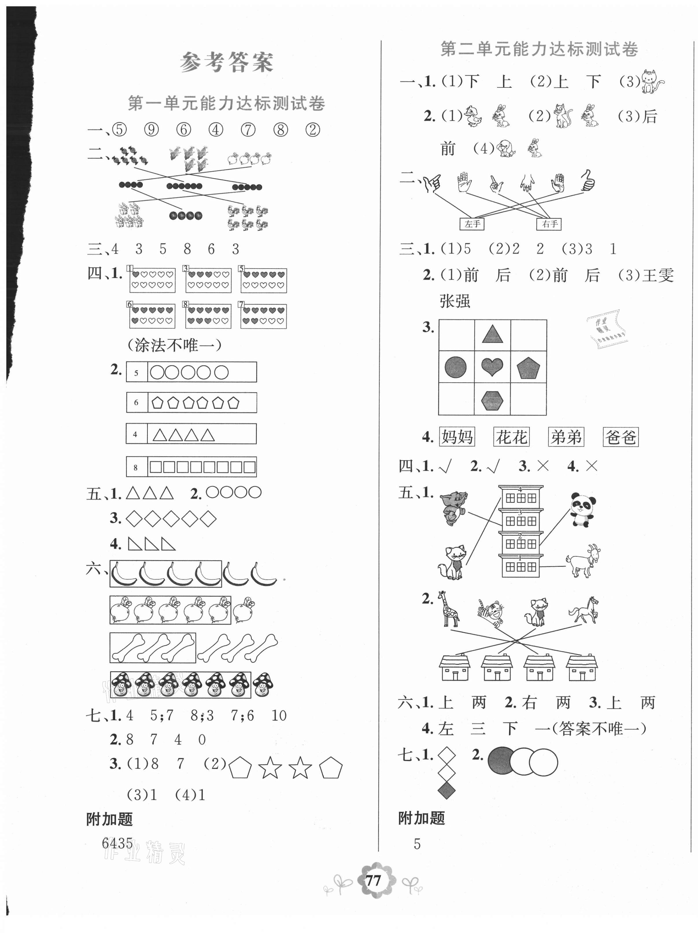2020年8848學霸一卷通一年級數學上冊人教版 第1頁