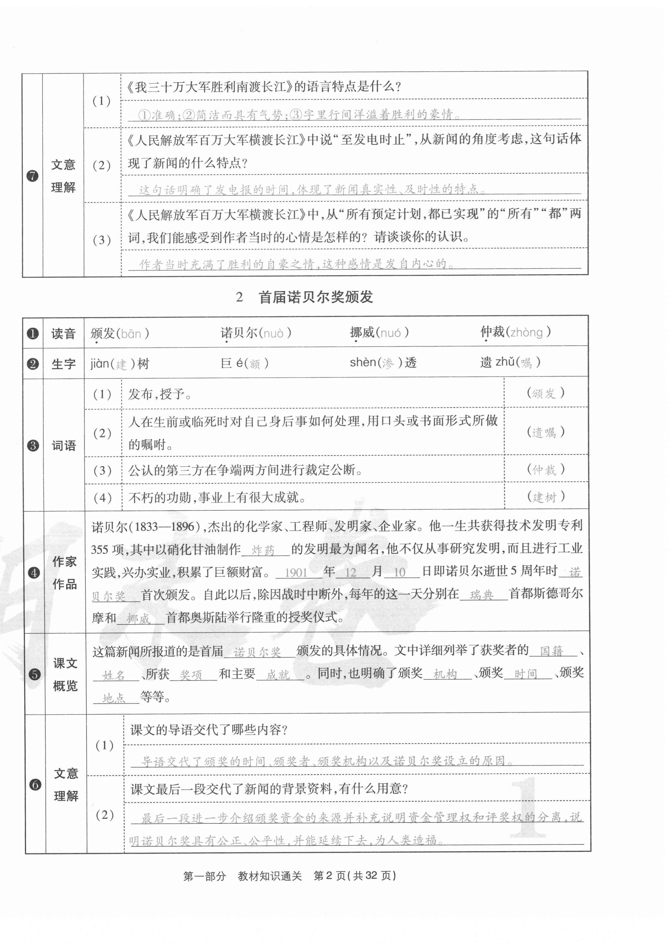 2020年云南本土期末卷八年级语文上册人教版 第2页
