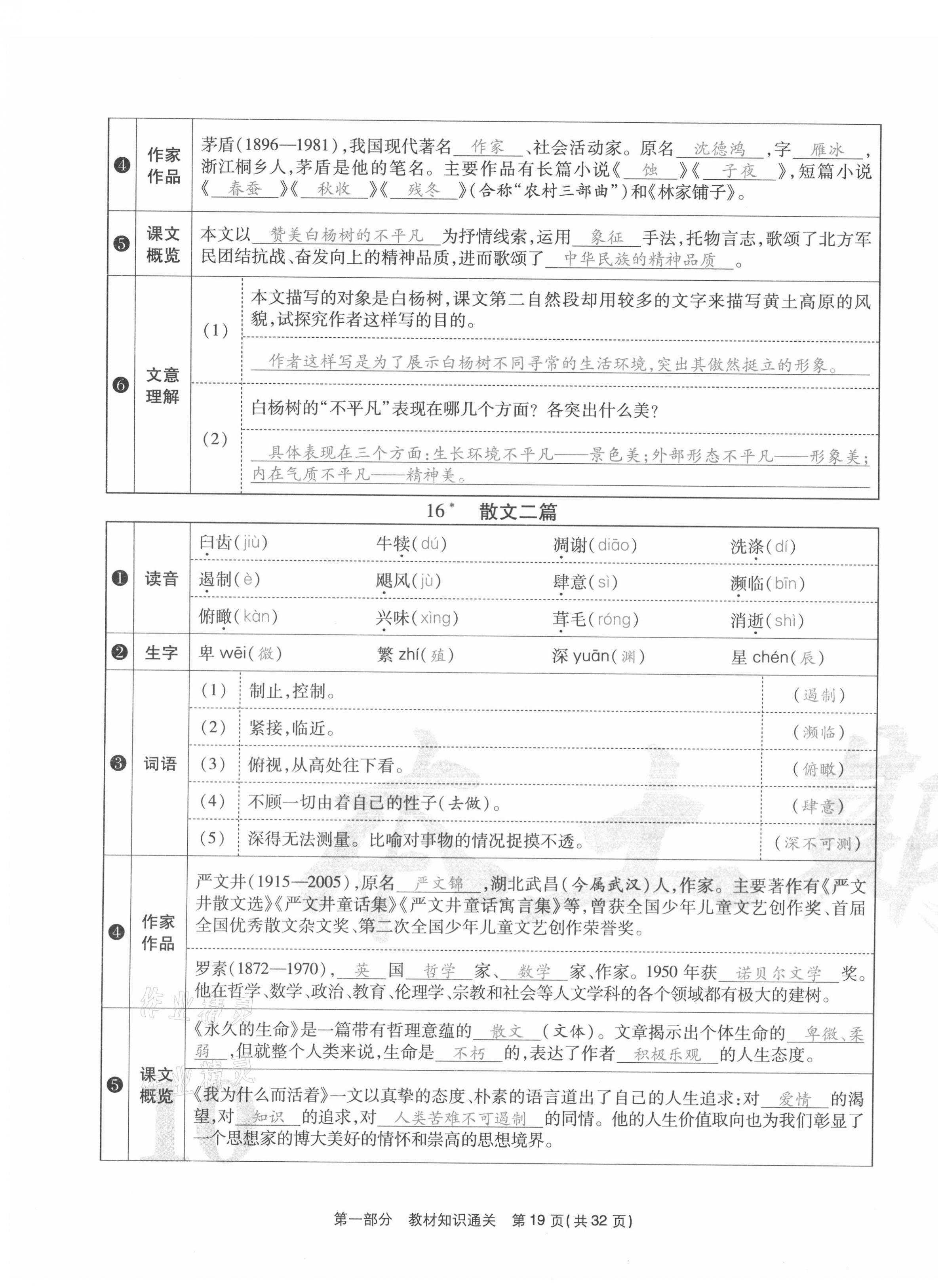 2020年云南本土期末卷八年級語文上冊人教版 第19頁