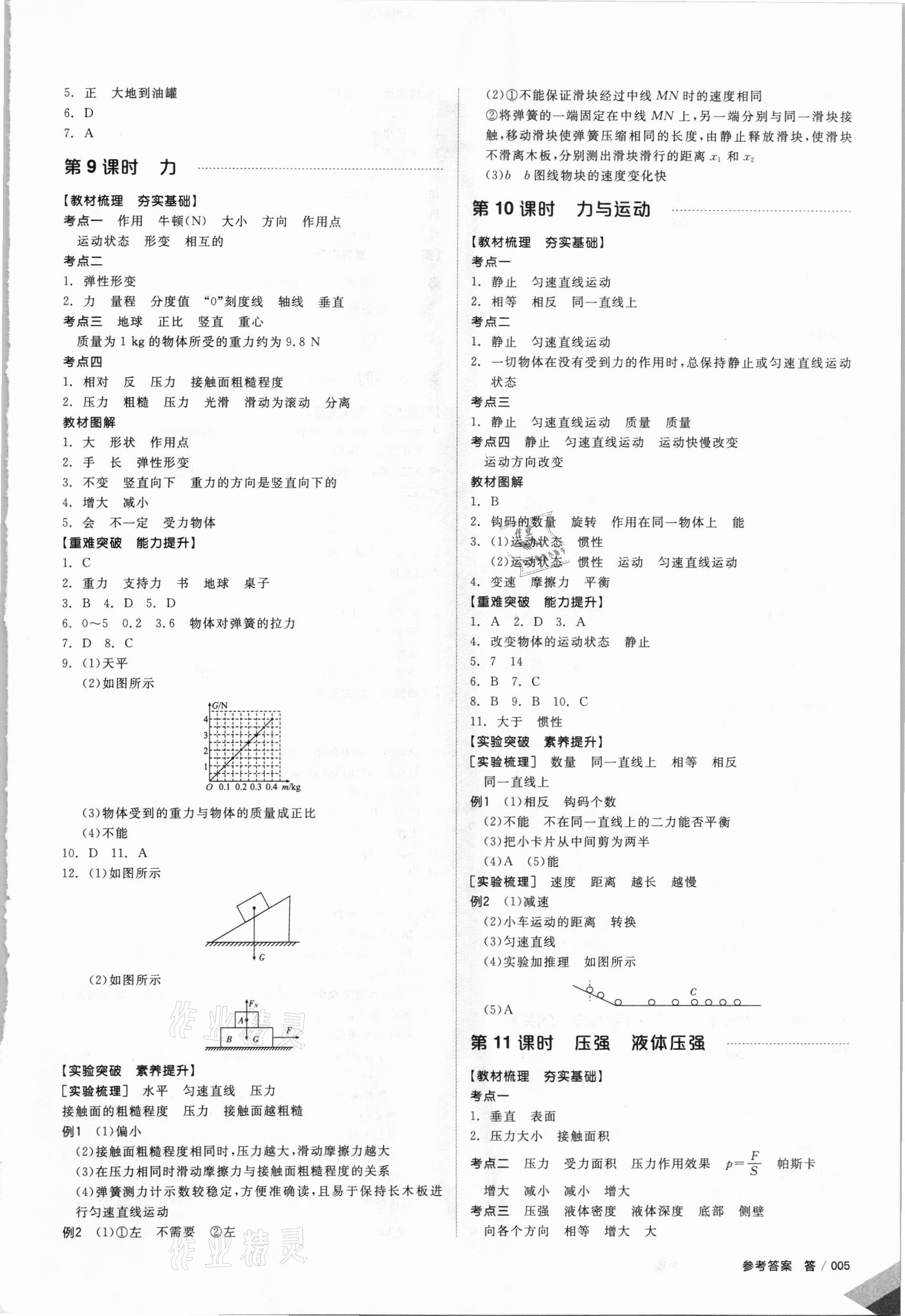 2021年全品中考復(fù)習(xí)方案物理蘇科版江蘇專版 參考答案第4頁