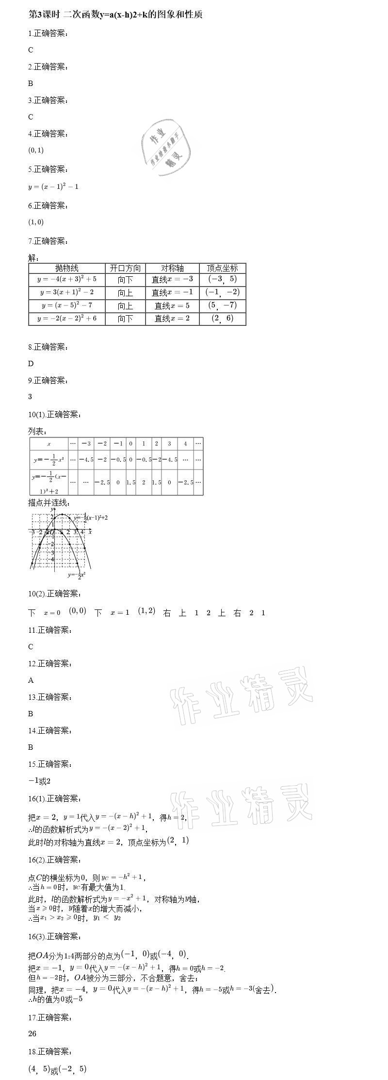 2020年智能診斷練測考九年級數(shù)學(xué)上冊人教版 參考答案第17頁