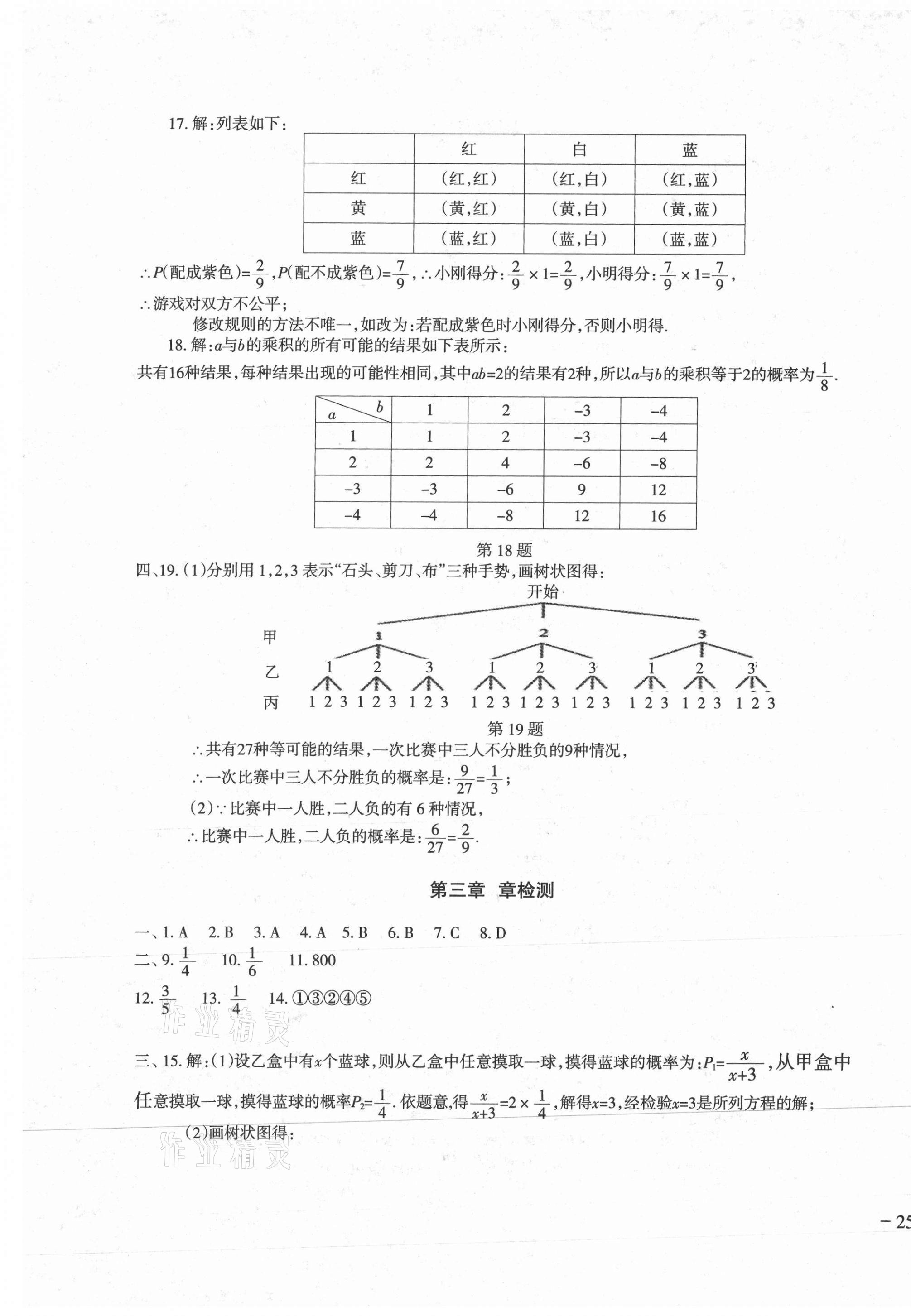 2020年樹人練案九年級數學全一冊北師大版 第17頁