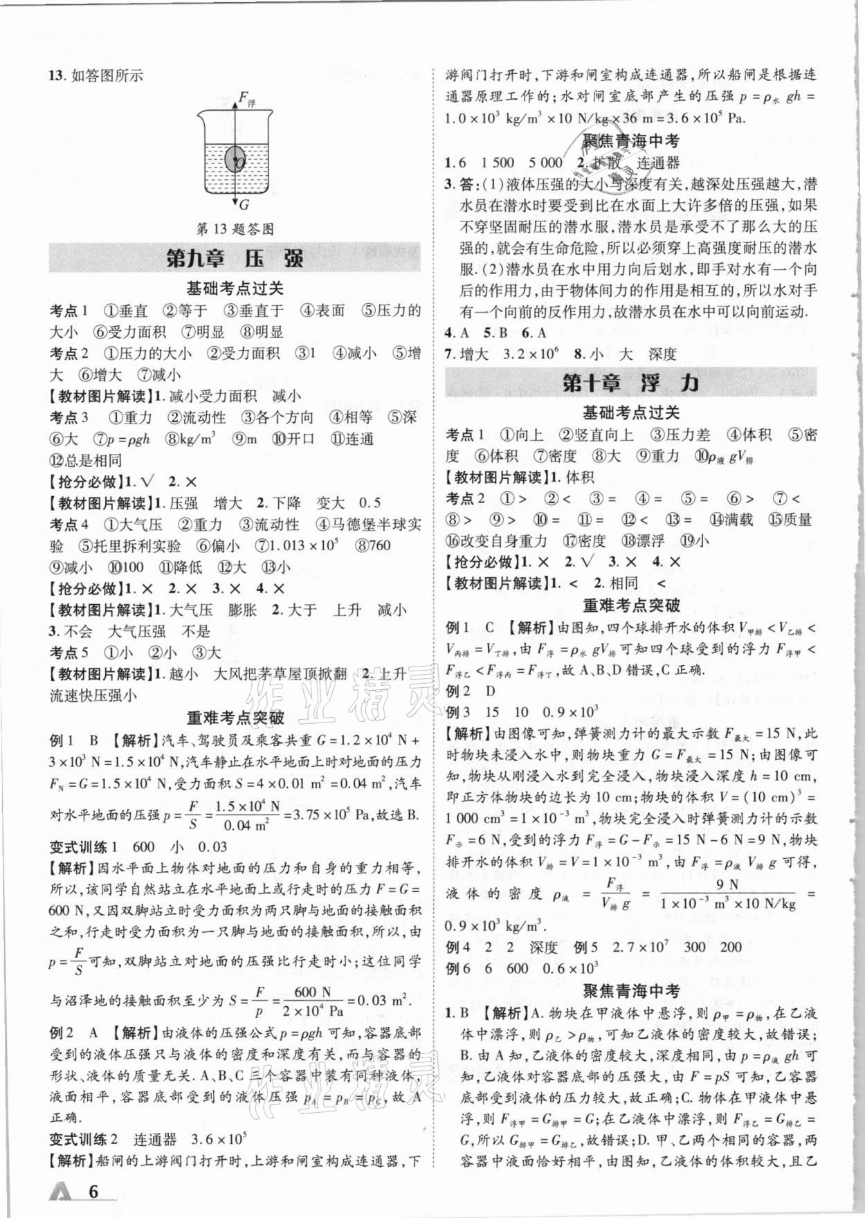 2021年卓文书业加速度物理青海专版 参考答案第6页