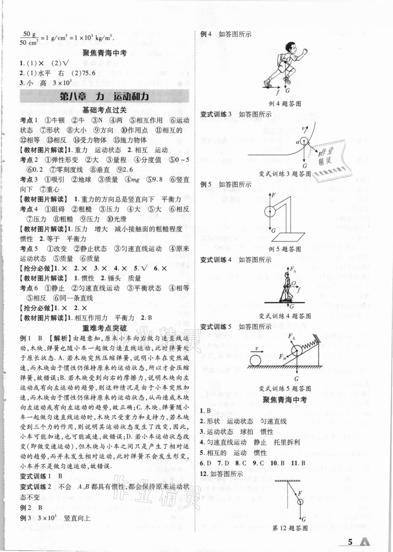 2021年卓文书业加速度物理青海专版 参考答案第5页