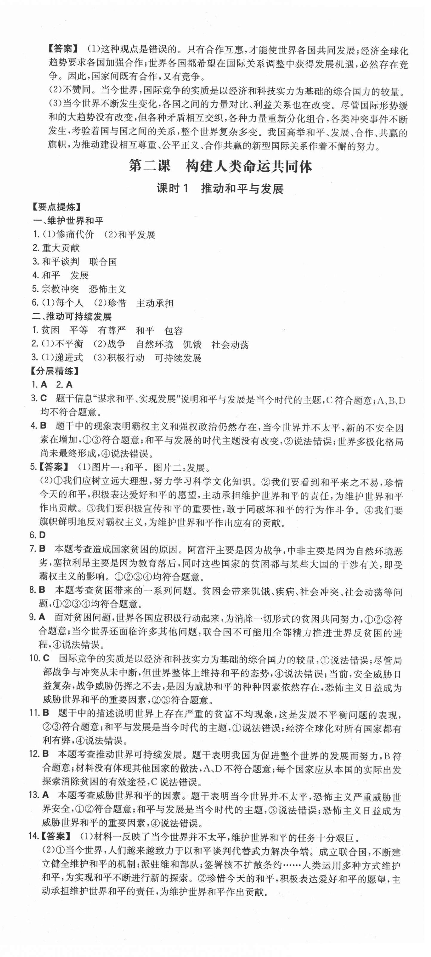 2021年一本同步訓(xùn)練九年級(jí)初中道德與法治下冊(cè)人教版 第3頁(yè)