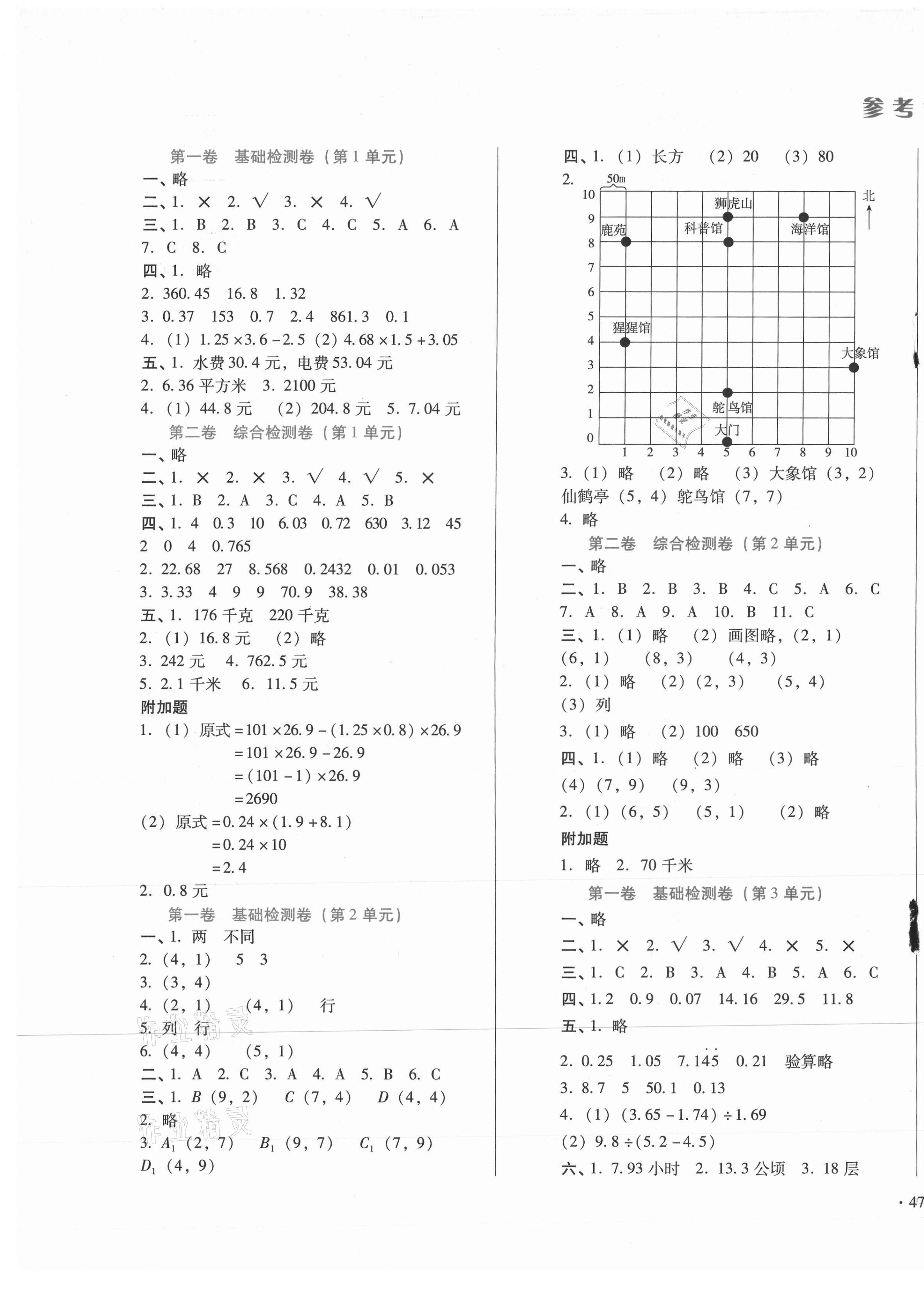 2020年新測試方案五年級數(shù)學(xué)上冊人教版 第1頁