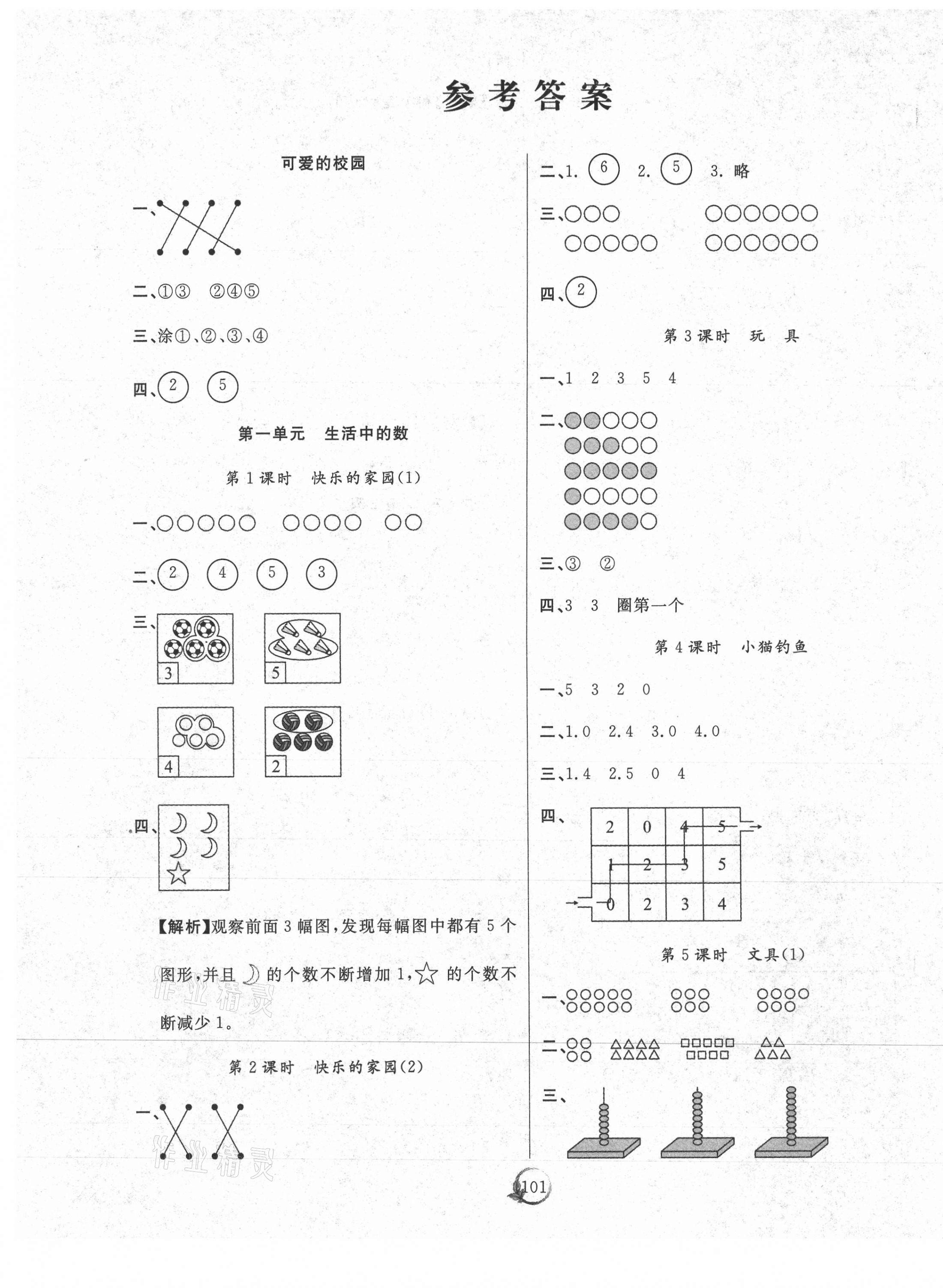 2020年優(yōu)質(zhì)課堂快樂(lè)成長(zhǎng)一年級(jí)數(shù)學(xué)上冊(cè)北師大版 第1頁(yè)