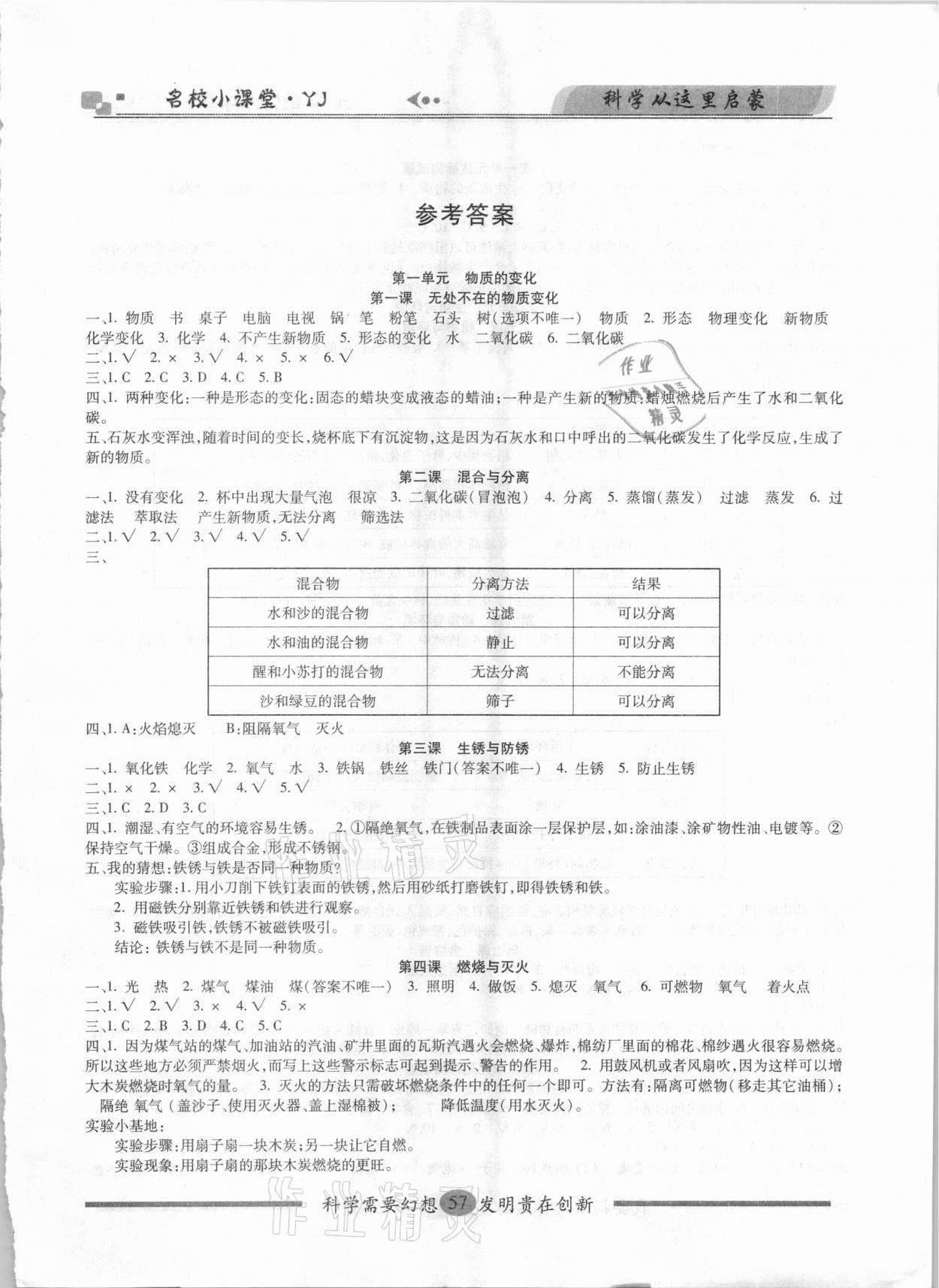 2020年優(yōu)效學(xué)習(xí)練創(chuàng)考六年級(jí)科學(xué)上冊(cè)蘇教版 第1頁(yè)