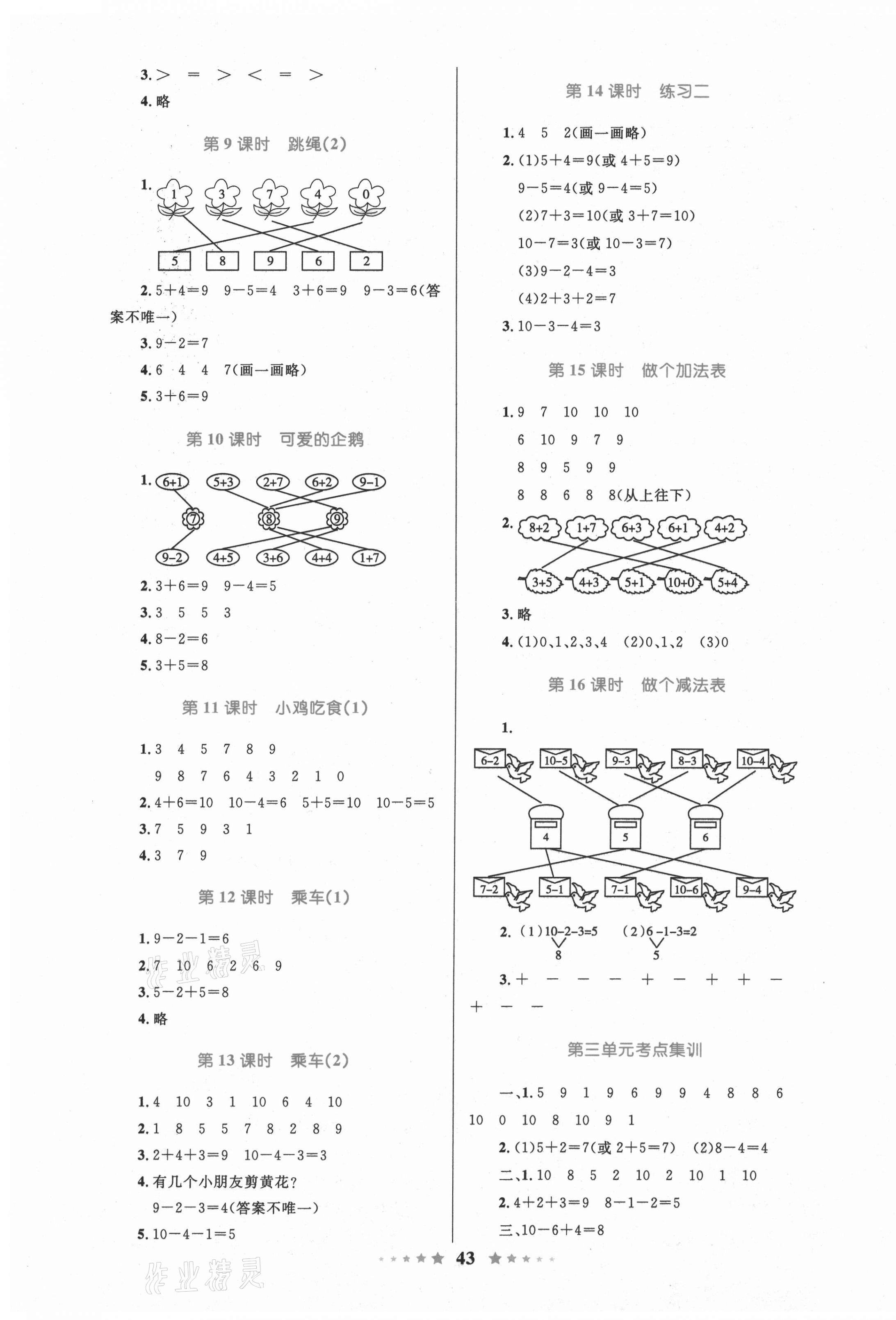 2020年小學(xué)同步測(cè)控全優(yōu)設(shè)計(jì)一年級(jí)數(shù)學(xué)上冊(cè)北師大版 第3頁(yè)