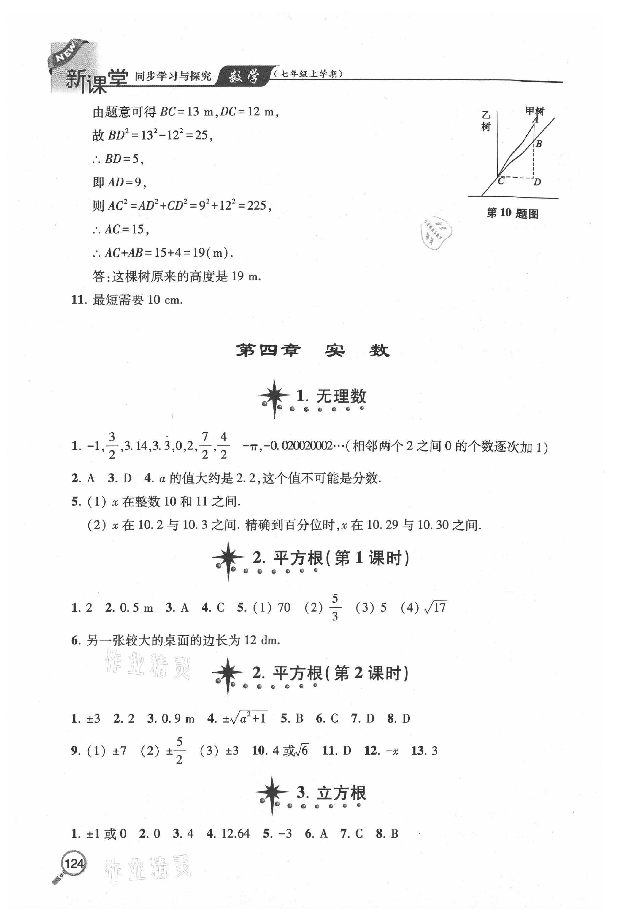 2020年新課堂同步學(xué)習(xí)與探究七年級數(shù)學(xué)上學(xué)期魯教版五四制 參考答案第9頁