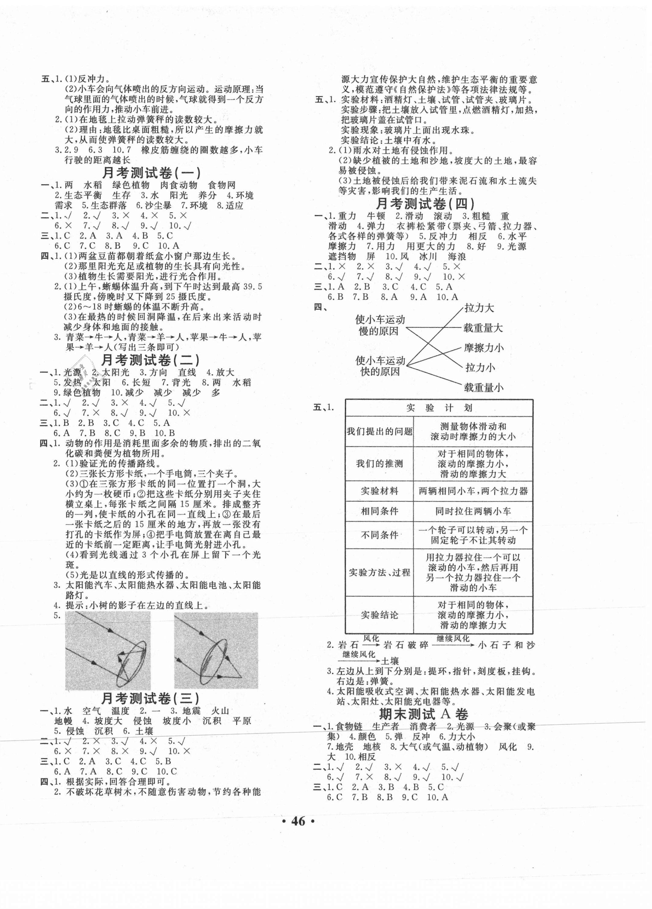 2020年百分金卷五年级科学上册教科版 第2页
