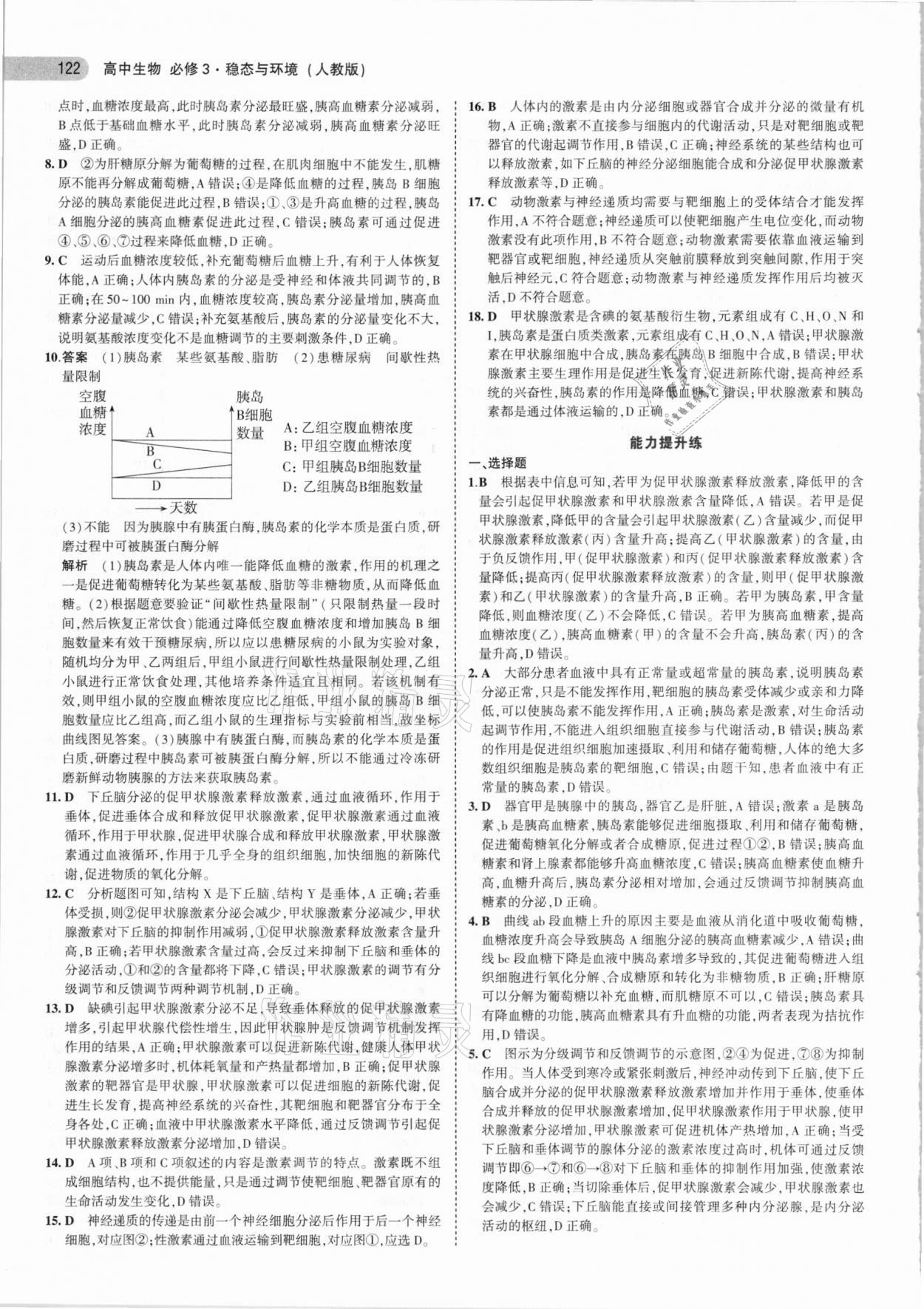 2020年5年高考3年模擬高中生物必修3人教版 參考答案第10頁