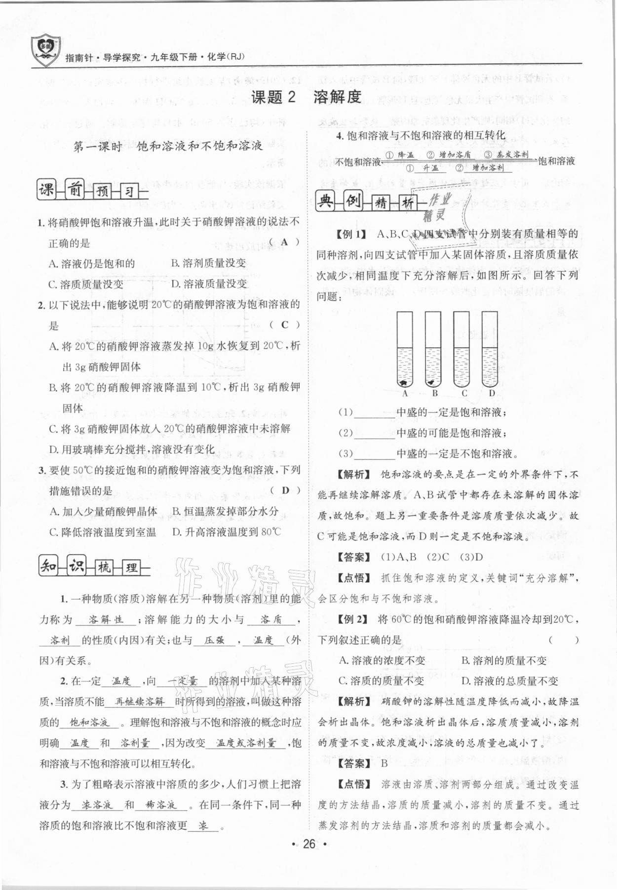 2021年指南针导学探究九年级化学下册人教版 第26页