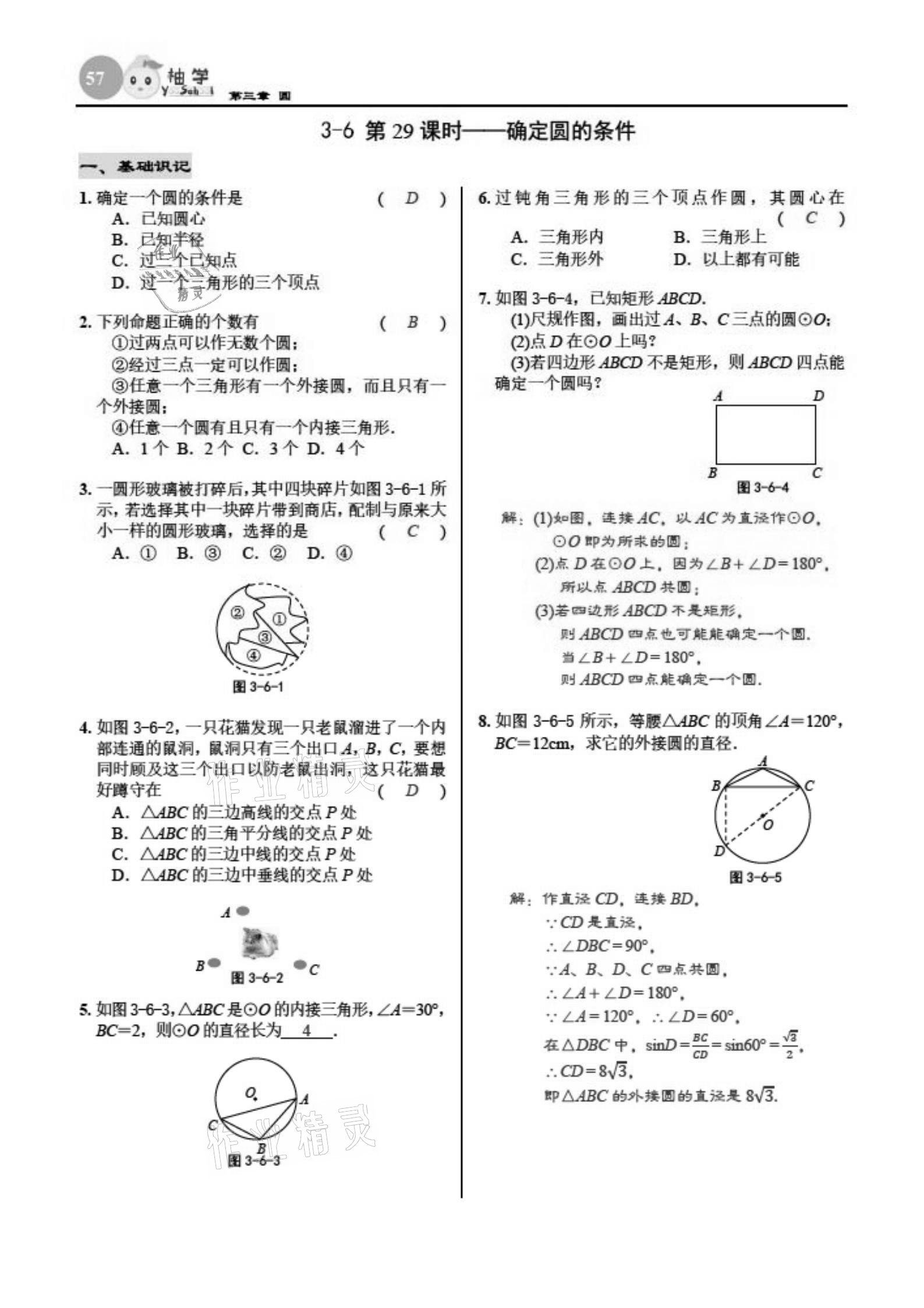 2021年慧學智評九年級數學下冊北師大版 參考答案第57頁