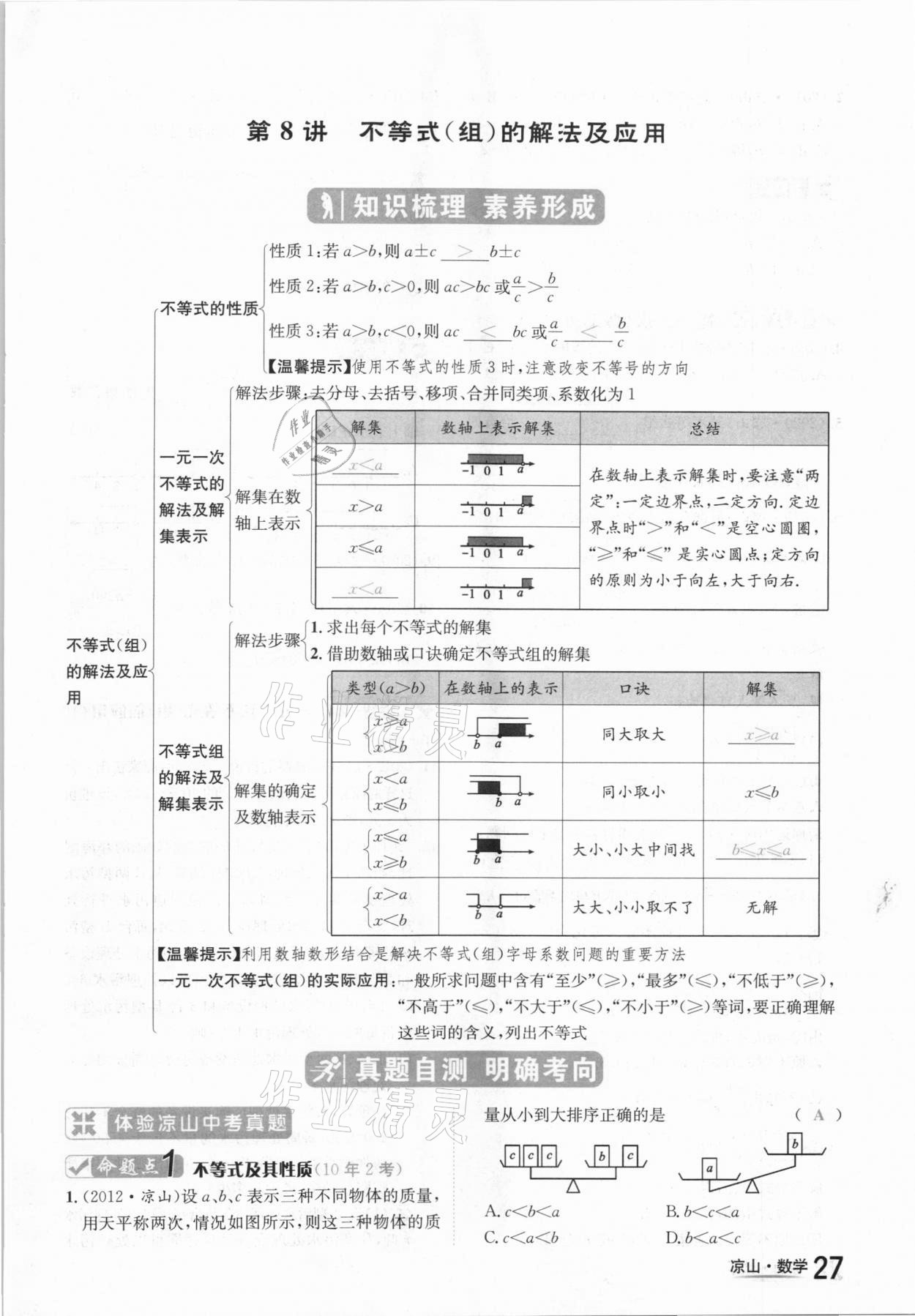 2021年國華考試中考總動(dòng)員數(shù)學(xué)涼山專版 參考答案第27頁