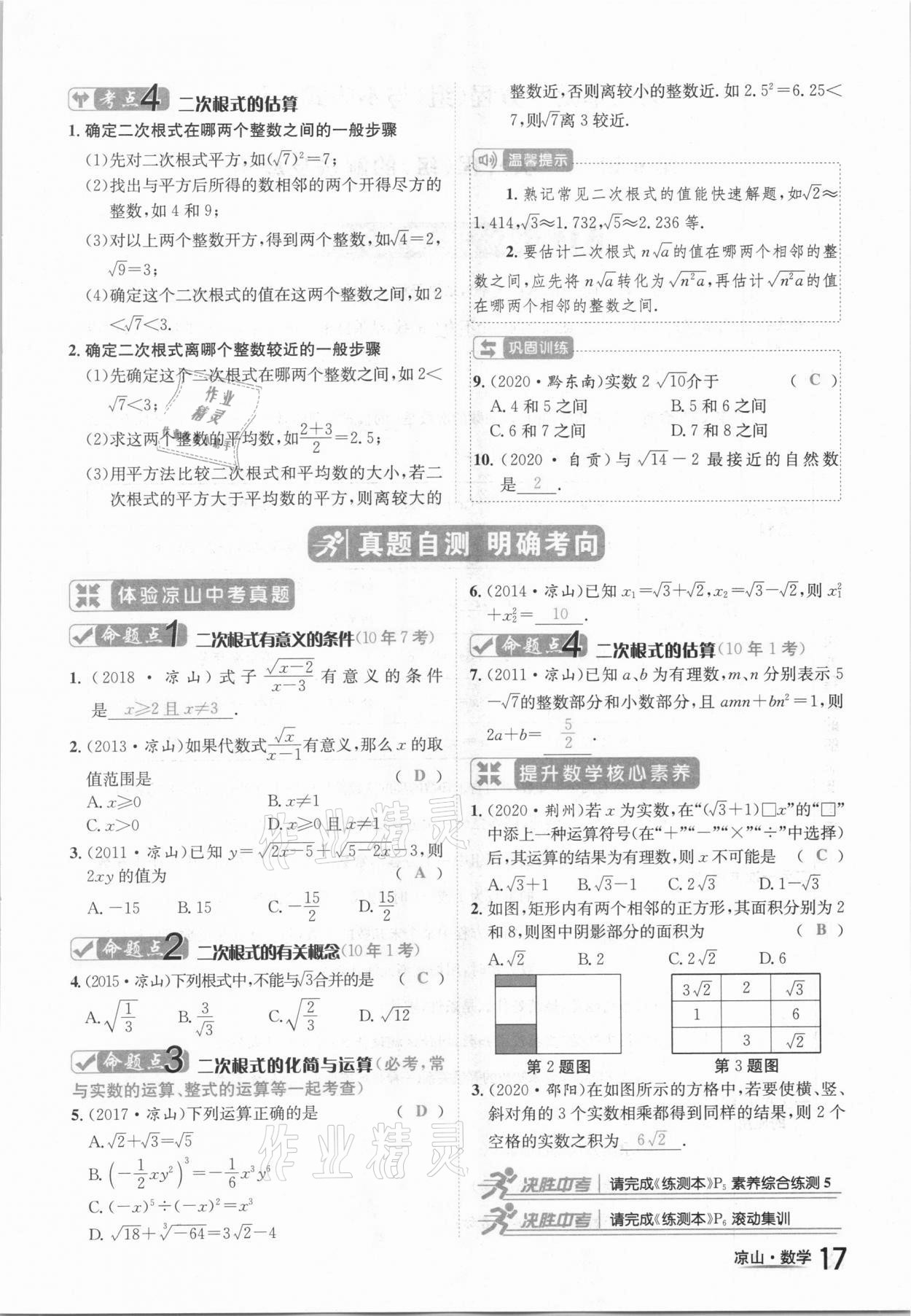 2021年國華考試中考總動員數(shù)學涼山專版 參考答案第17頁