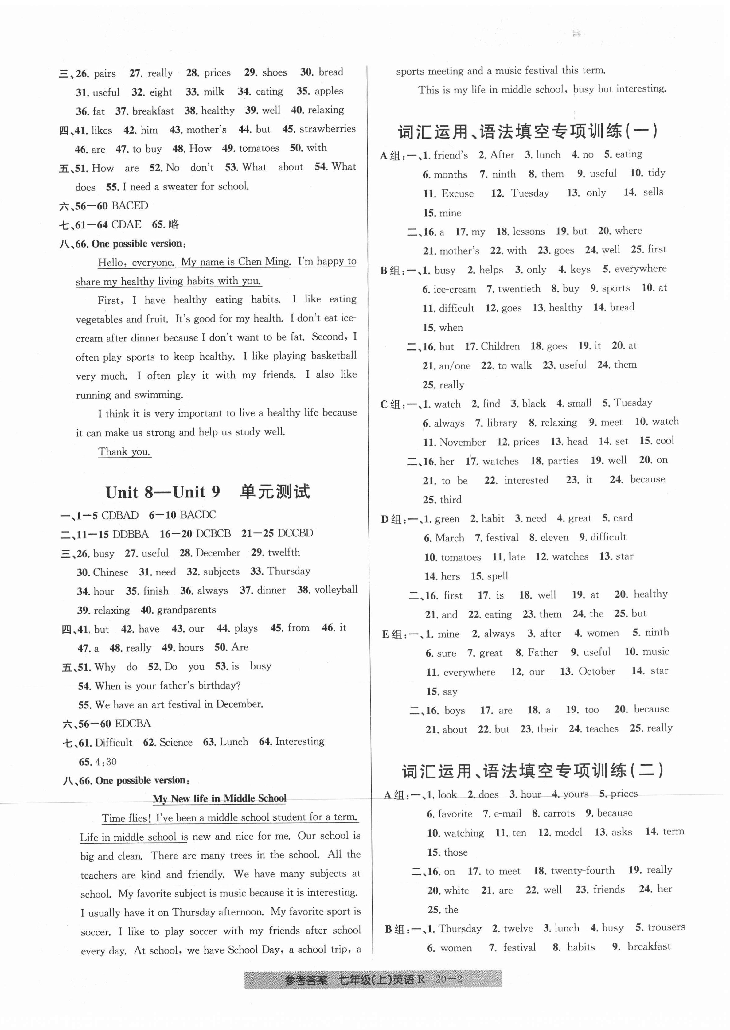 2020年創(chuàng)新測(cè)試卷期末直通車七年級(jí)英語(yǔ)上冊(cè)人教版 第2頁(yè)